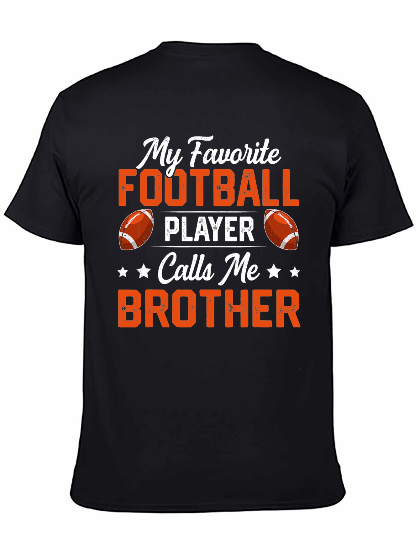Black Football Brother T-Shirt view 4