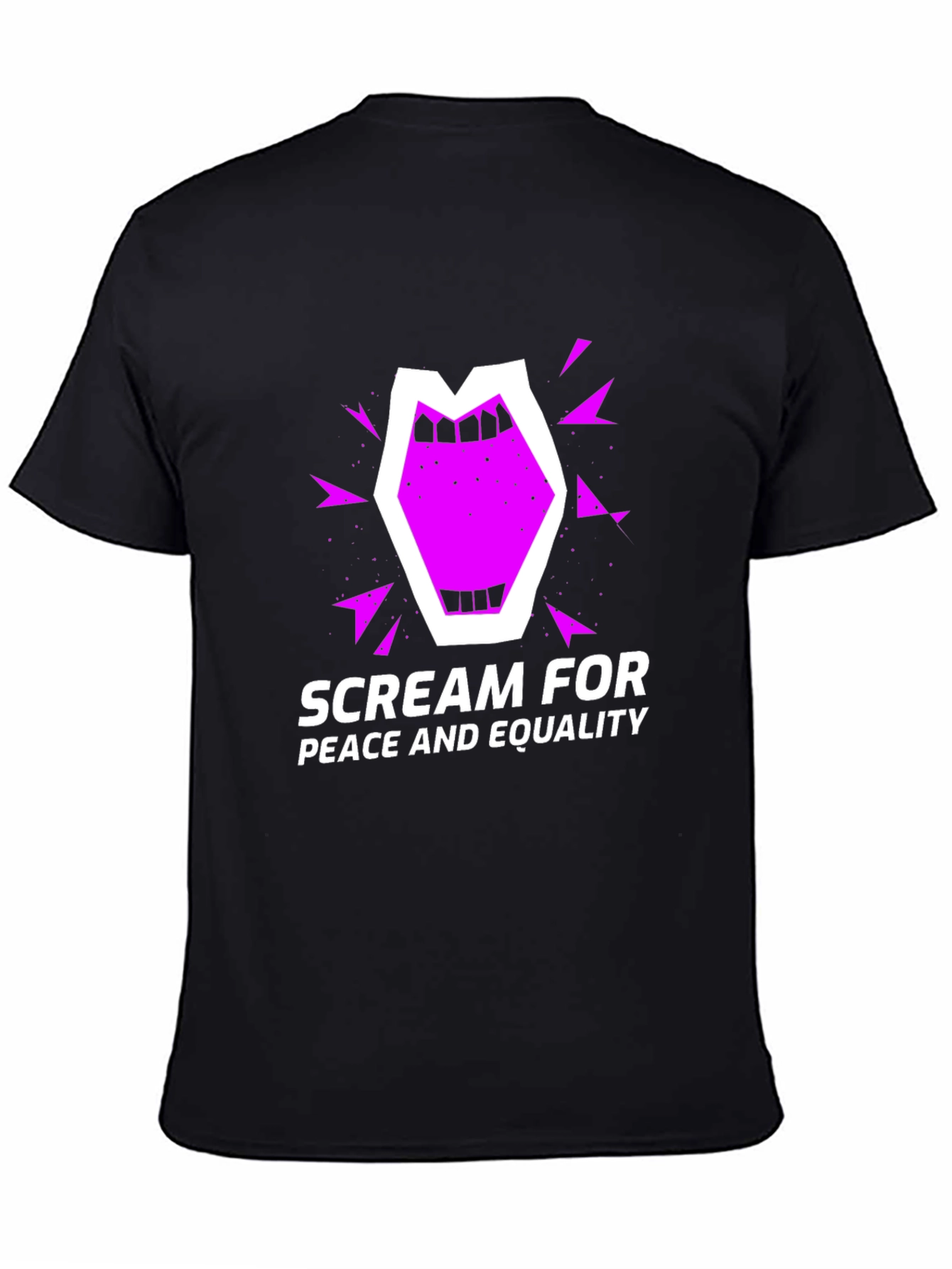 Black Scream for Peace Tee - Equality Advocate Shirt view 4