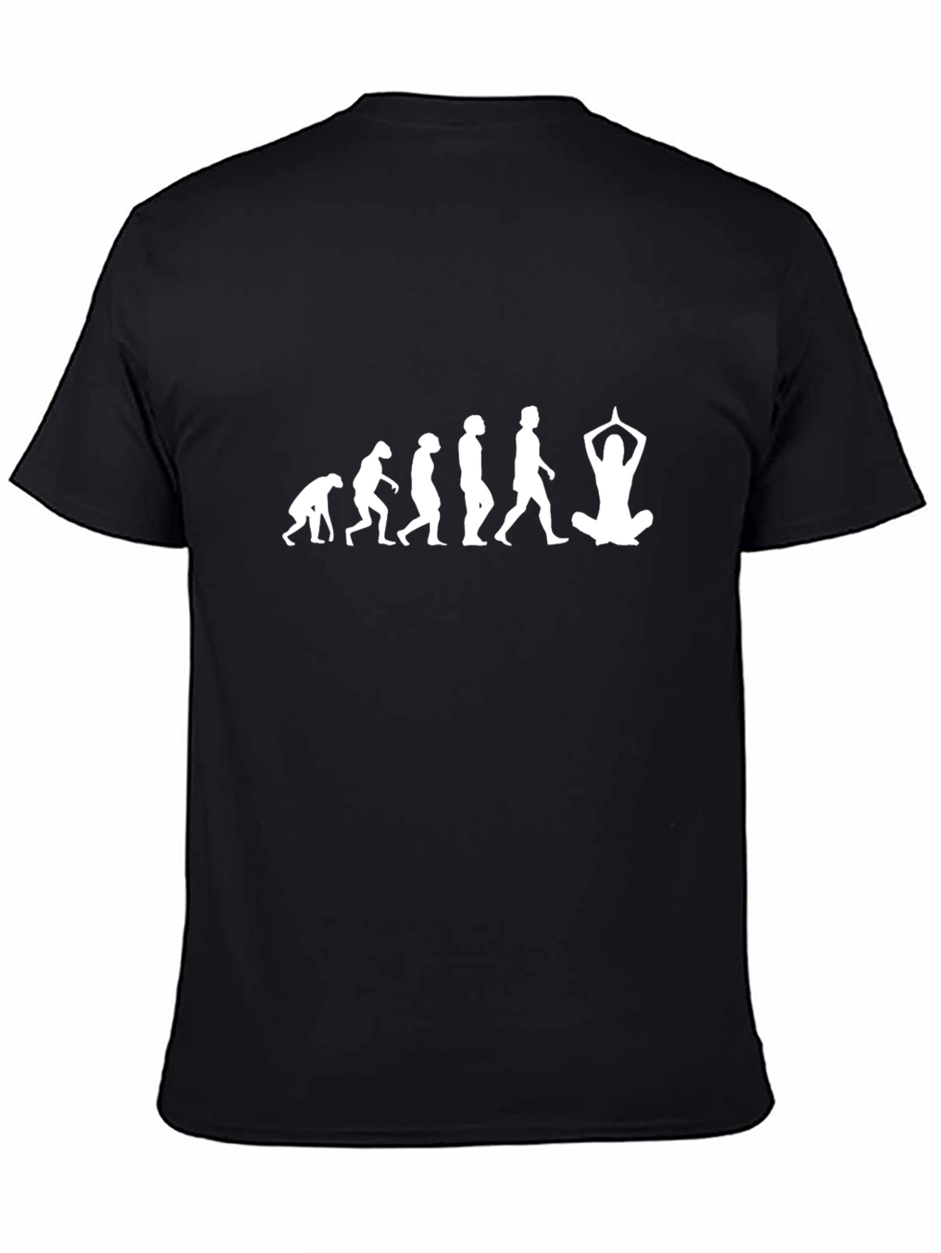 Black Evolution Yoga T-Shirt - Funny Graphic Tee view 4