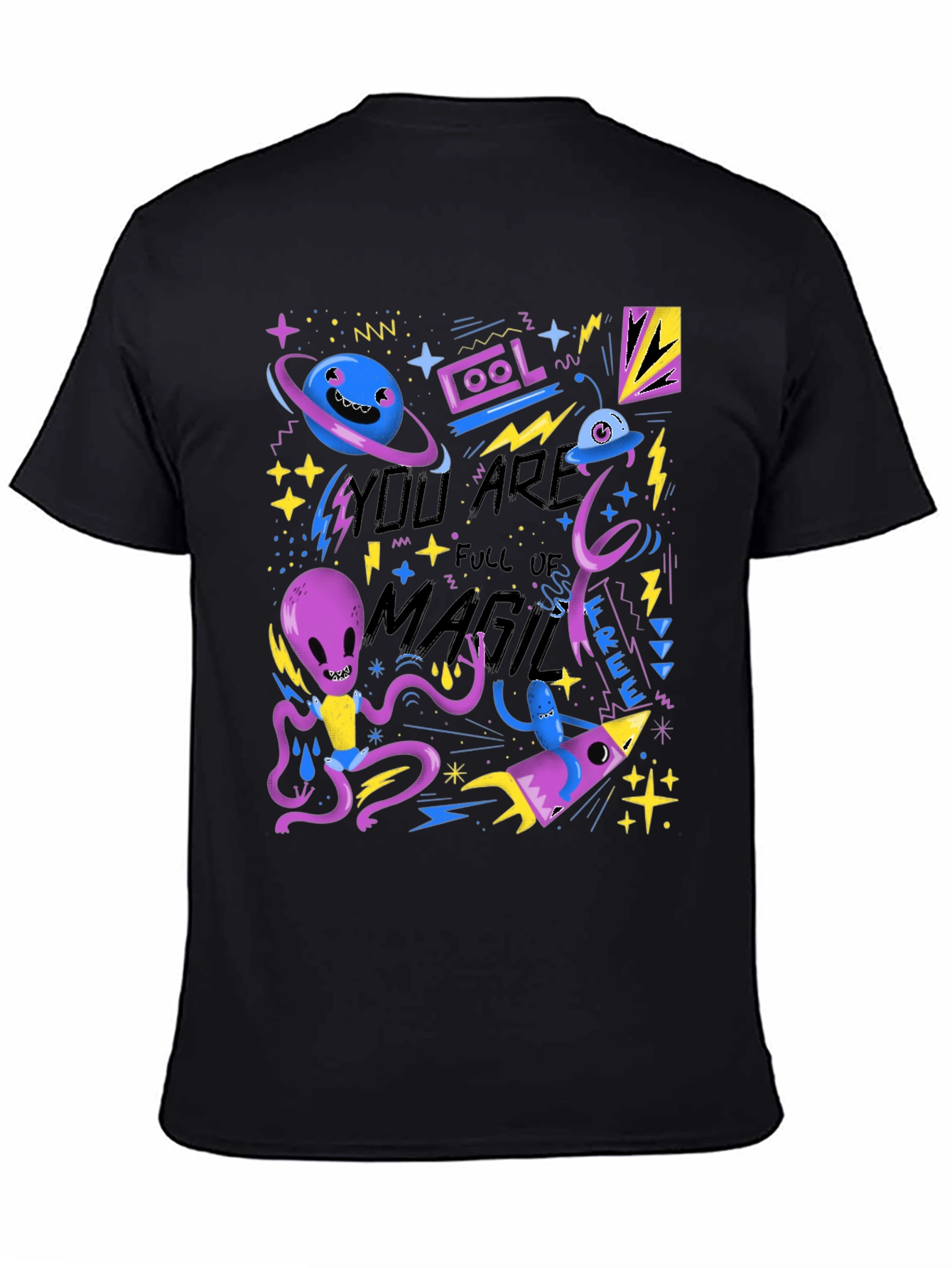 Black Cool You Are Full of Magic Graphic T-Shirt view 4