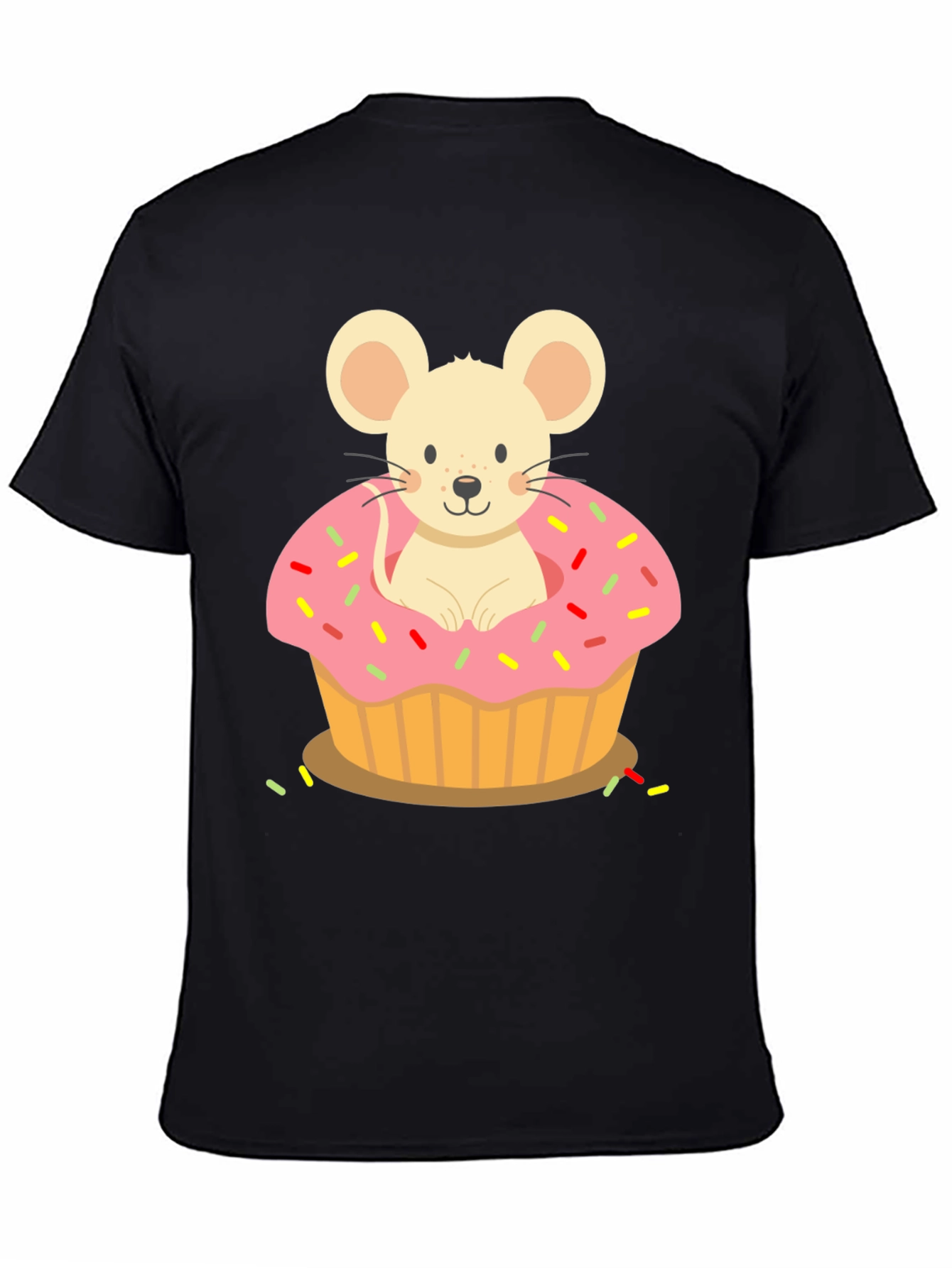 Black Mouse Cupcake T-Shirt view 4