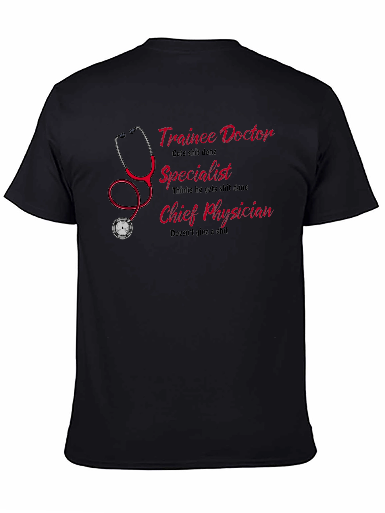 Black Funny Doctor T-Shirt - Physician Gift view 4