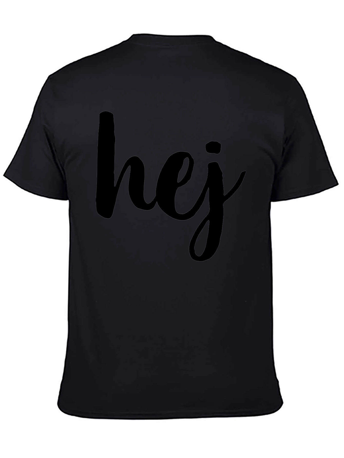 Black Hej Graphic T-Shirt - Casual Scandinavian Style Tee view 4