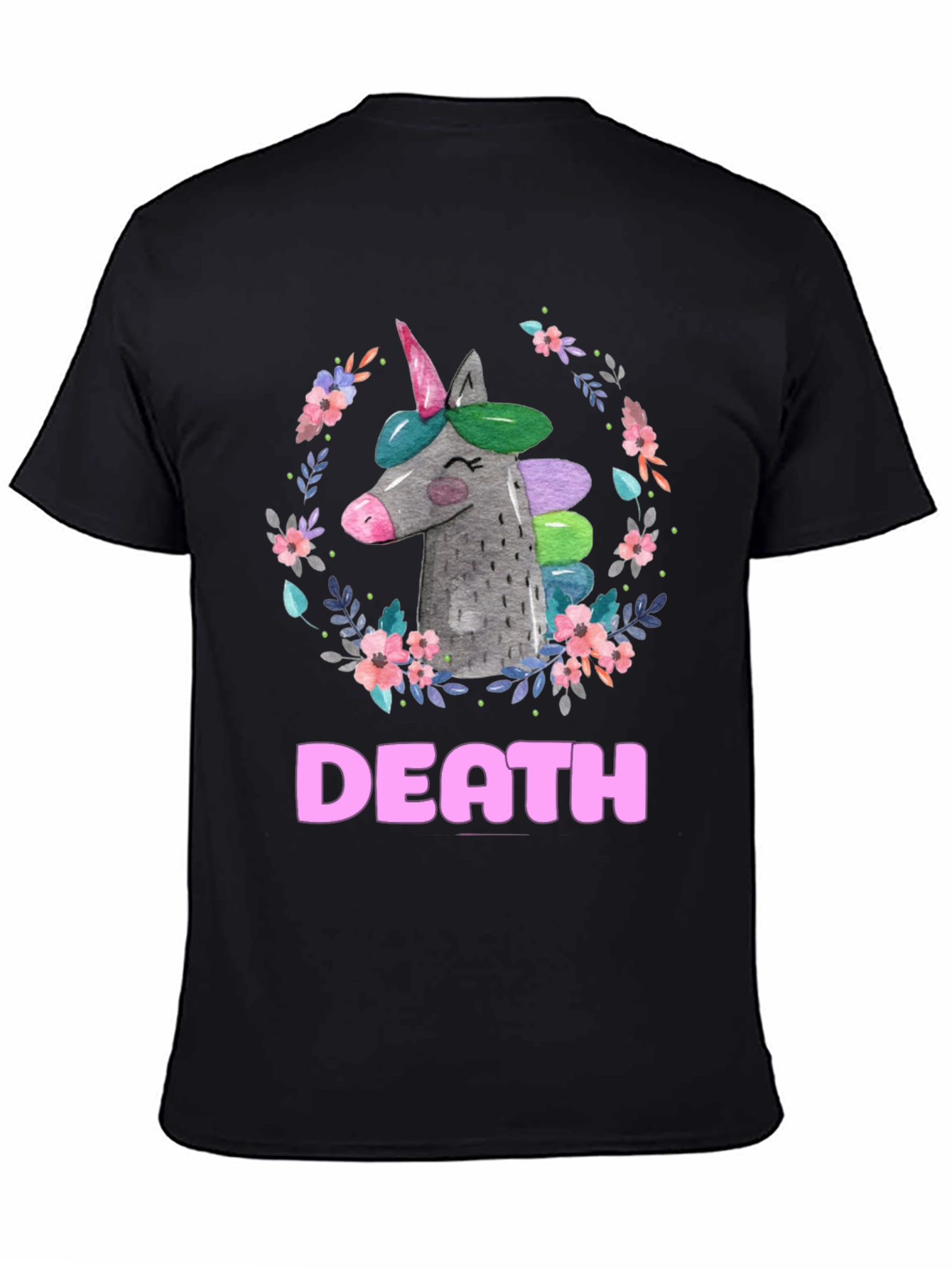 Black Unicorn Death Graphic Tee - Humor & Dark Humor view 4