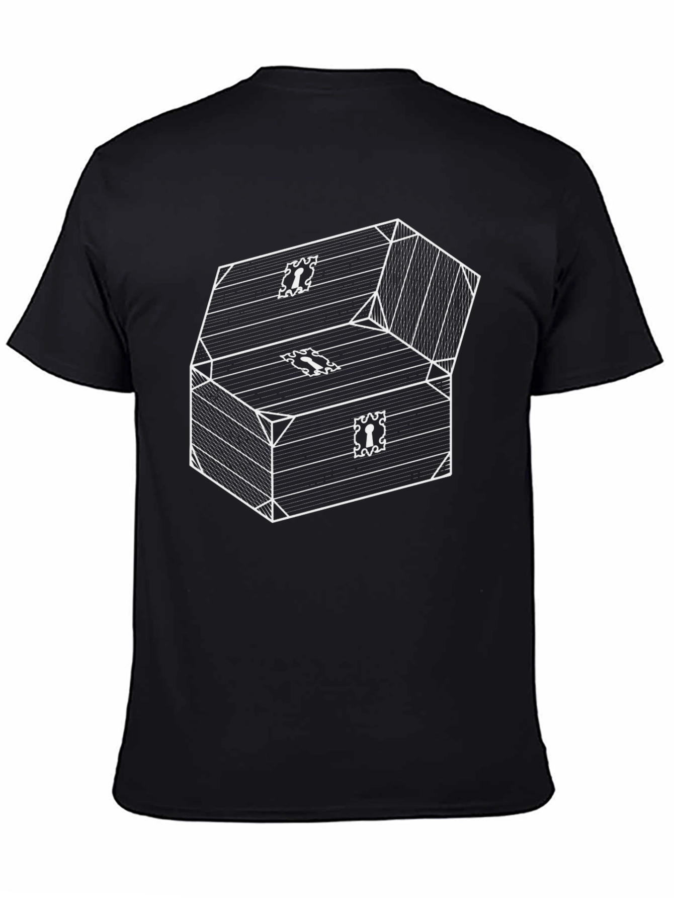 Black Pirate's Booty Chest Graphic Tee - Black Cotton T-Shirt view 4