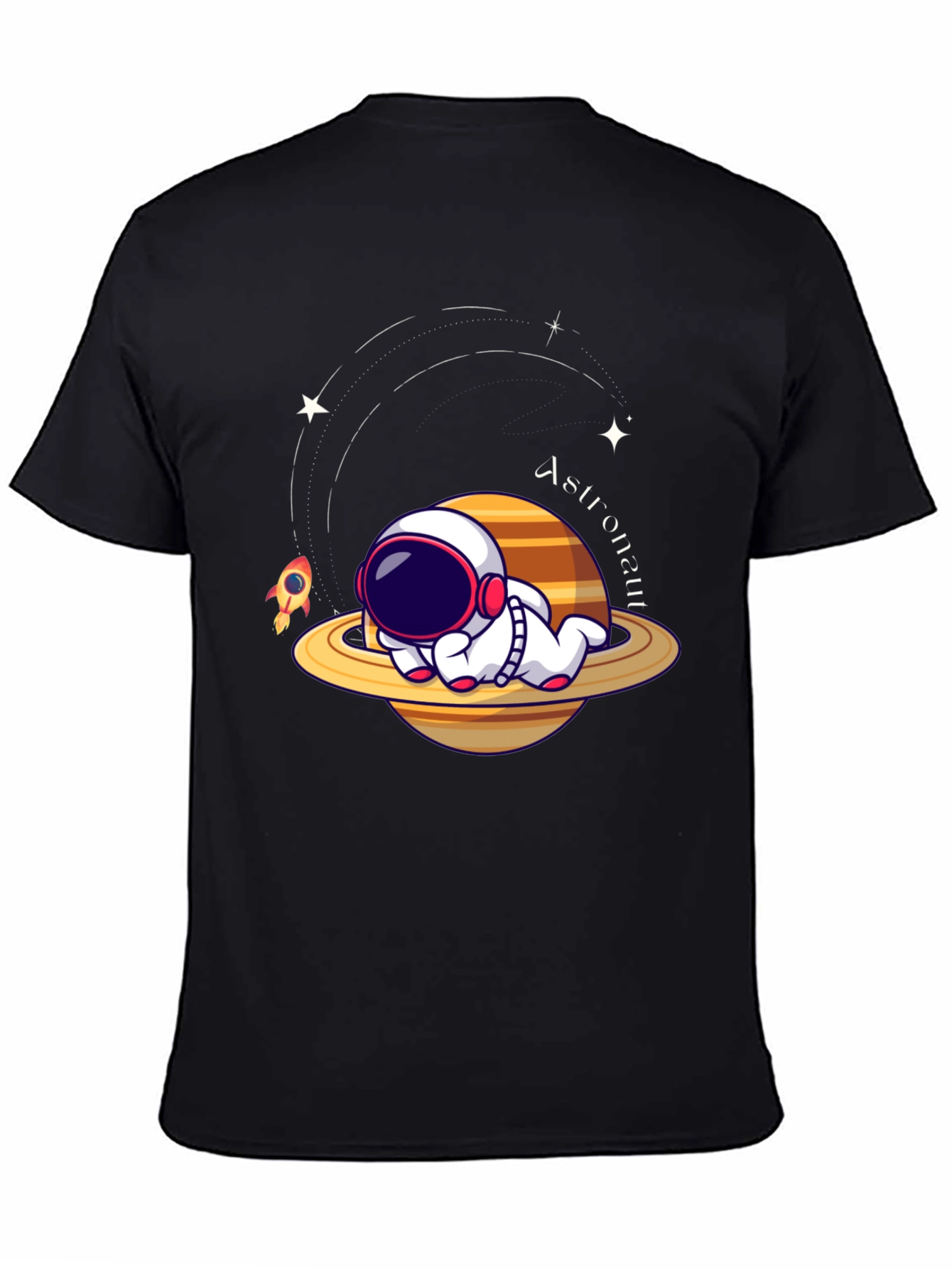 Black Cute Astronaut T-Shirt: Space Dreams Edition view 4
