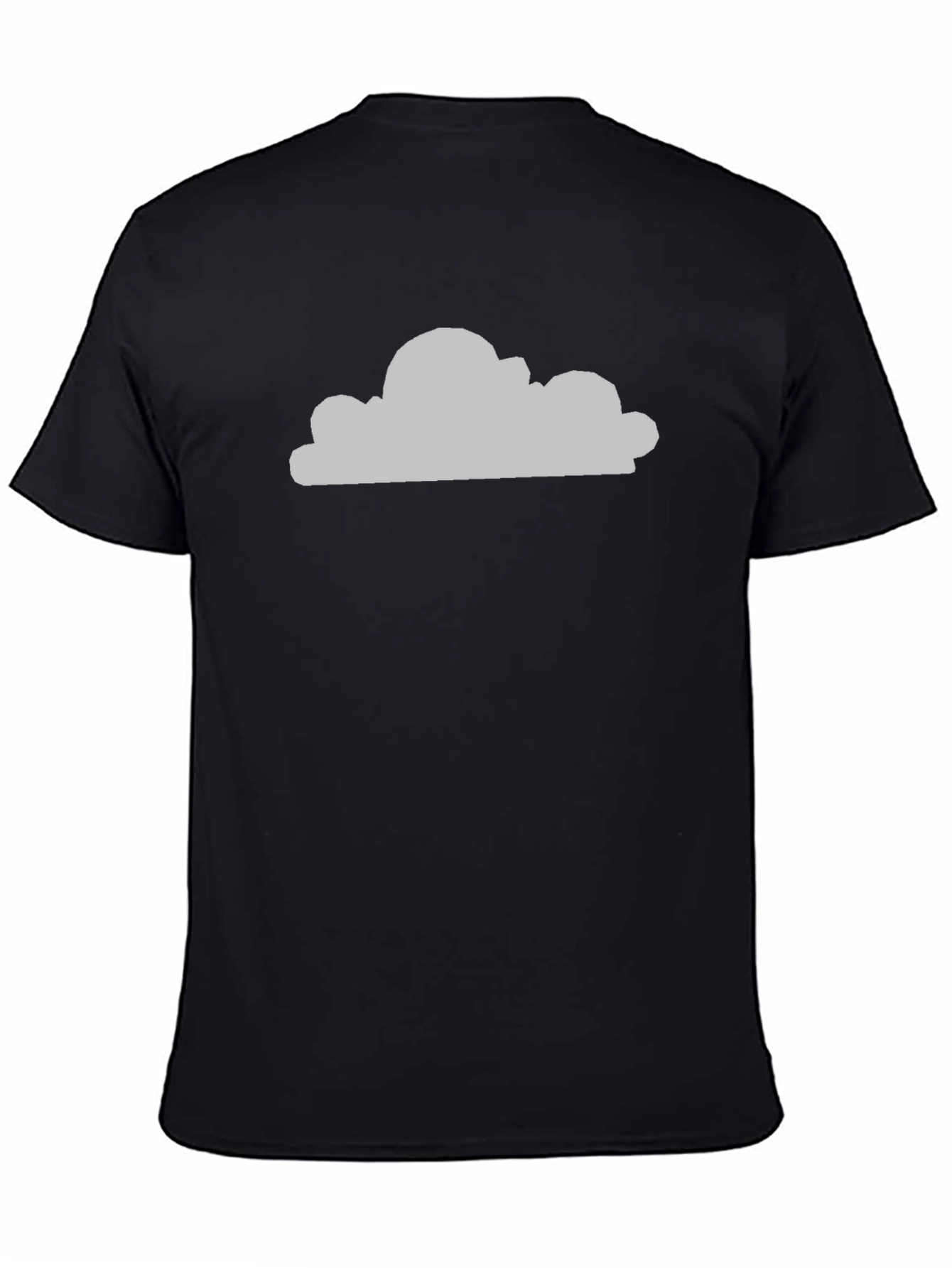 Black Cloud Graphic Print Black Crew Neck T-Shirt view 4