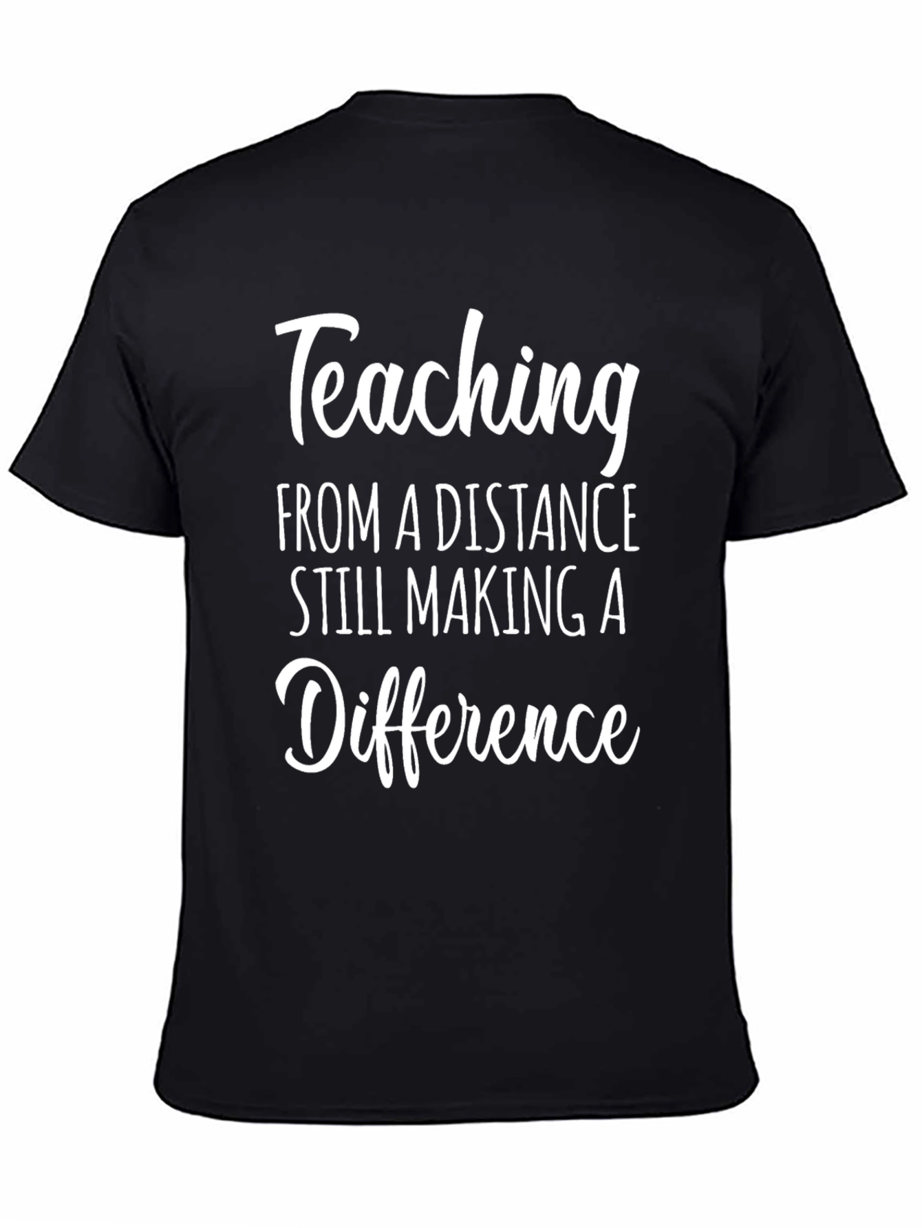 Black Teaching From a Distance Graphic Tee view 4