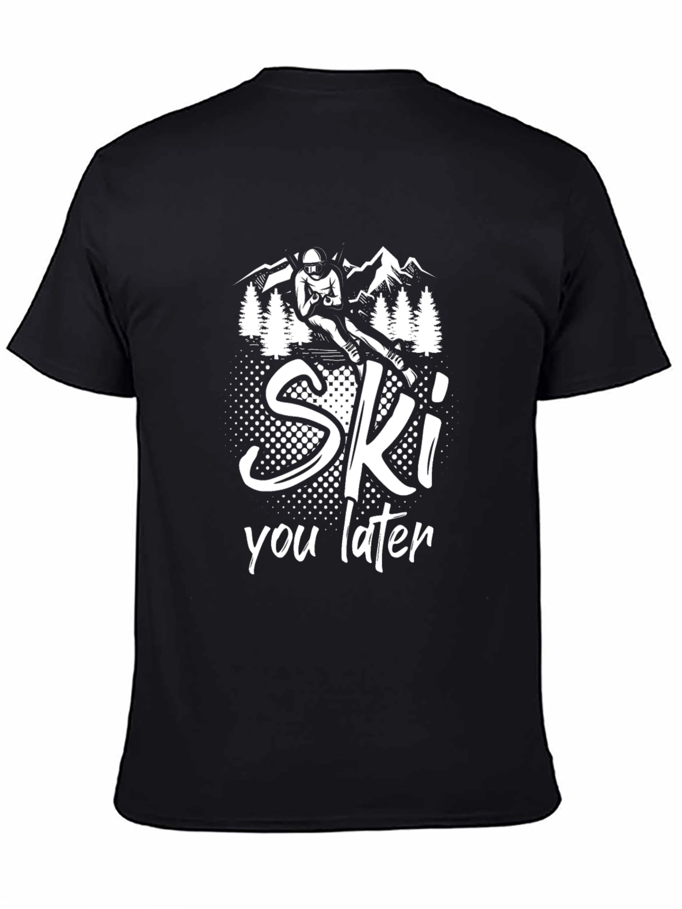 Black Ski You Later T-Shirt - Black Graphic Tee view 4