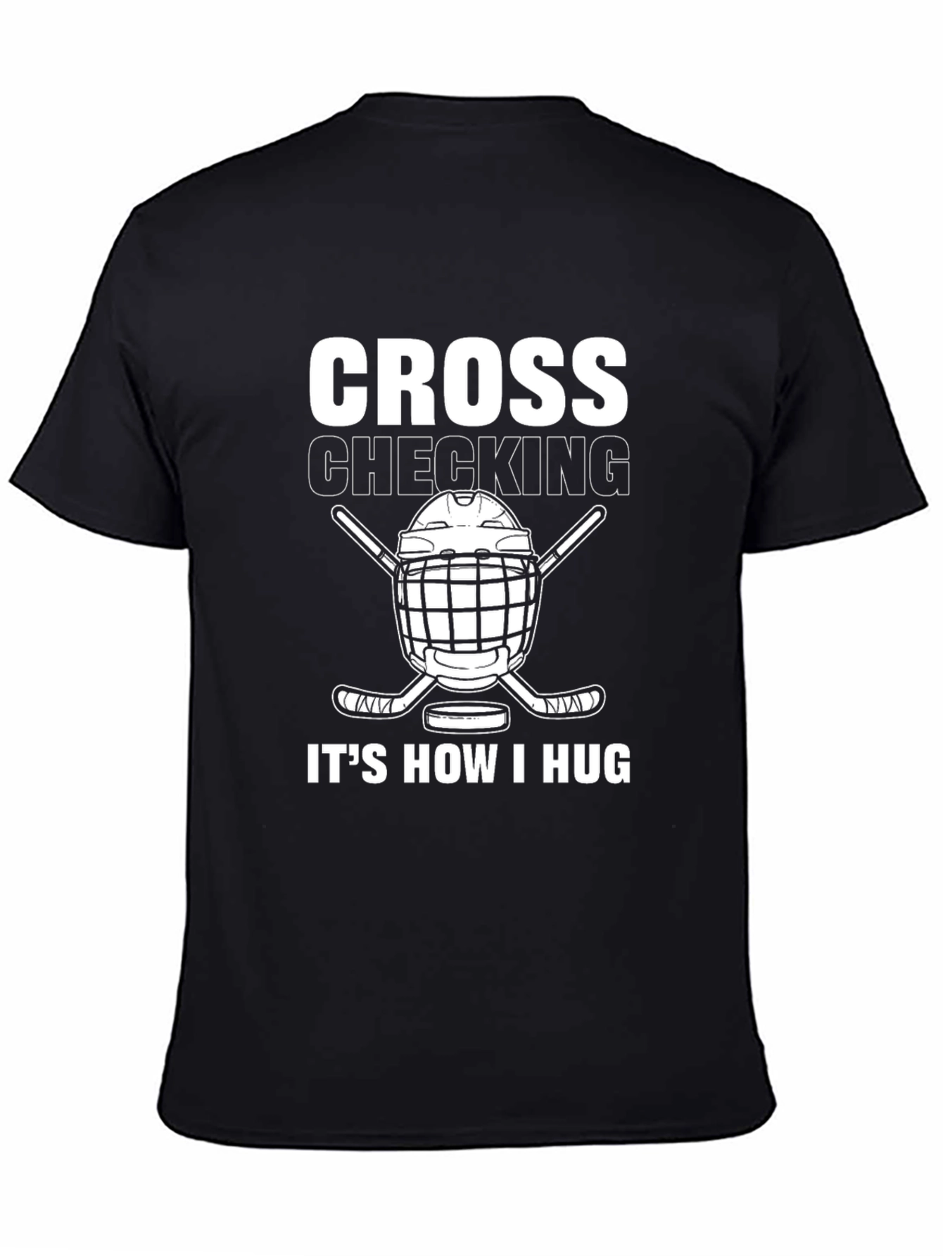 Black Cross Checking Hockey T-Shirt - How I Hug view 4