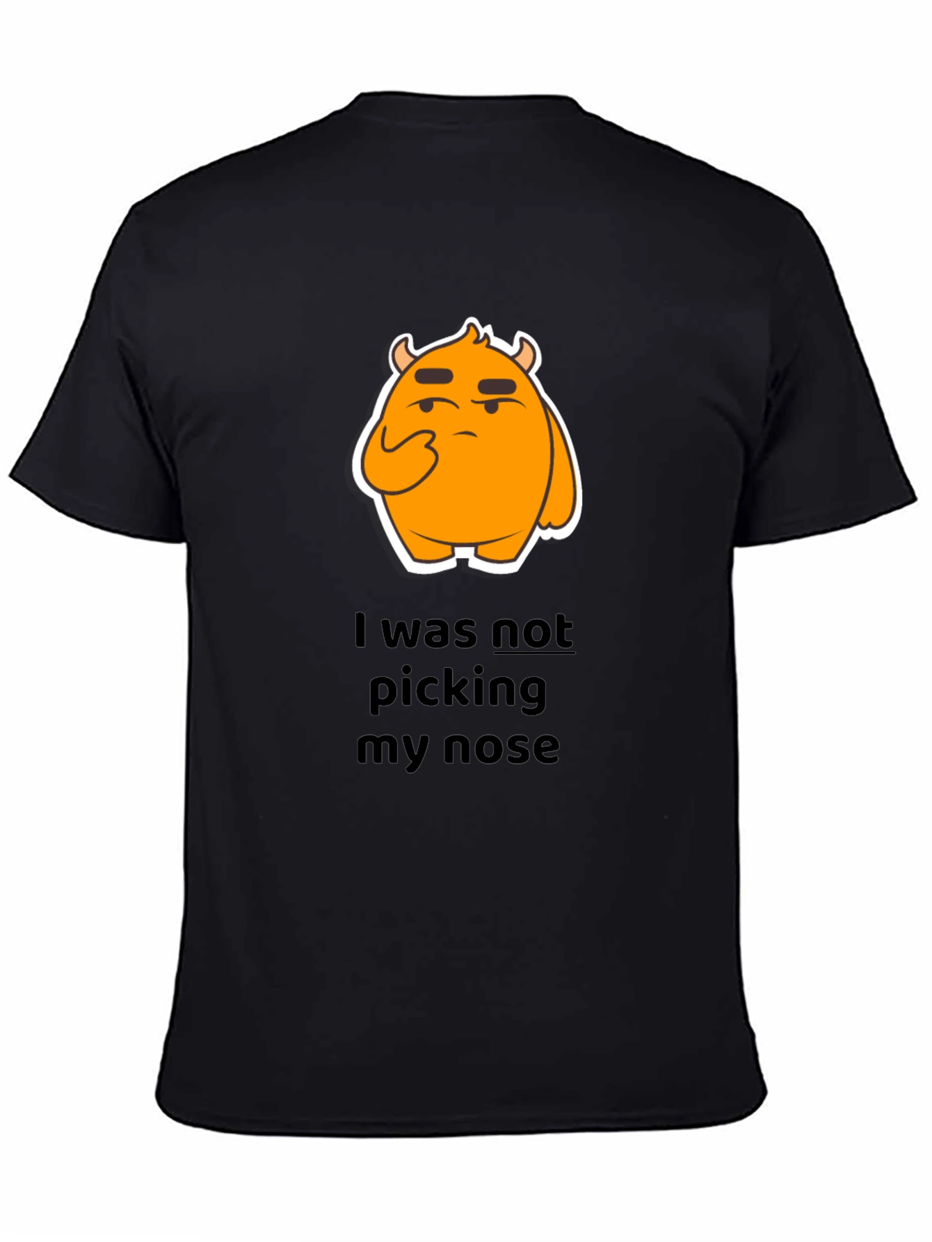 Black Funny Graphic T-Shirt - I Was Not Picking My Nose view 4
