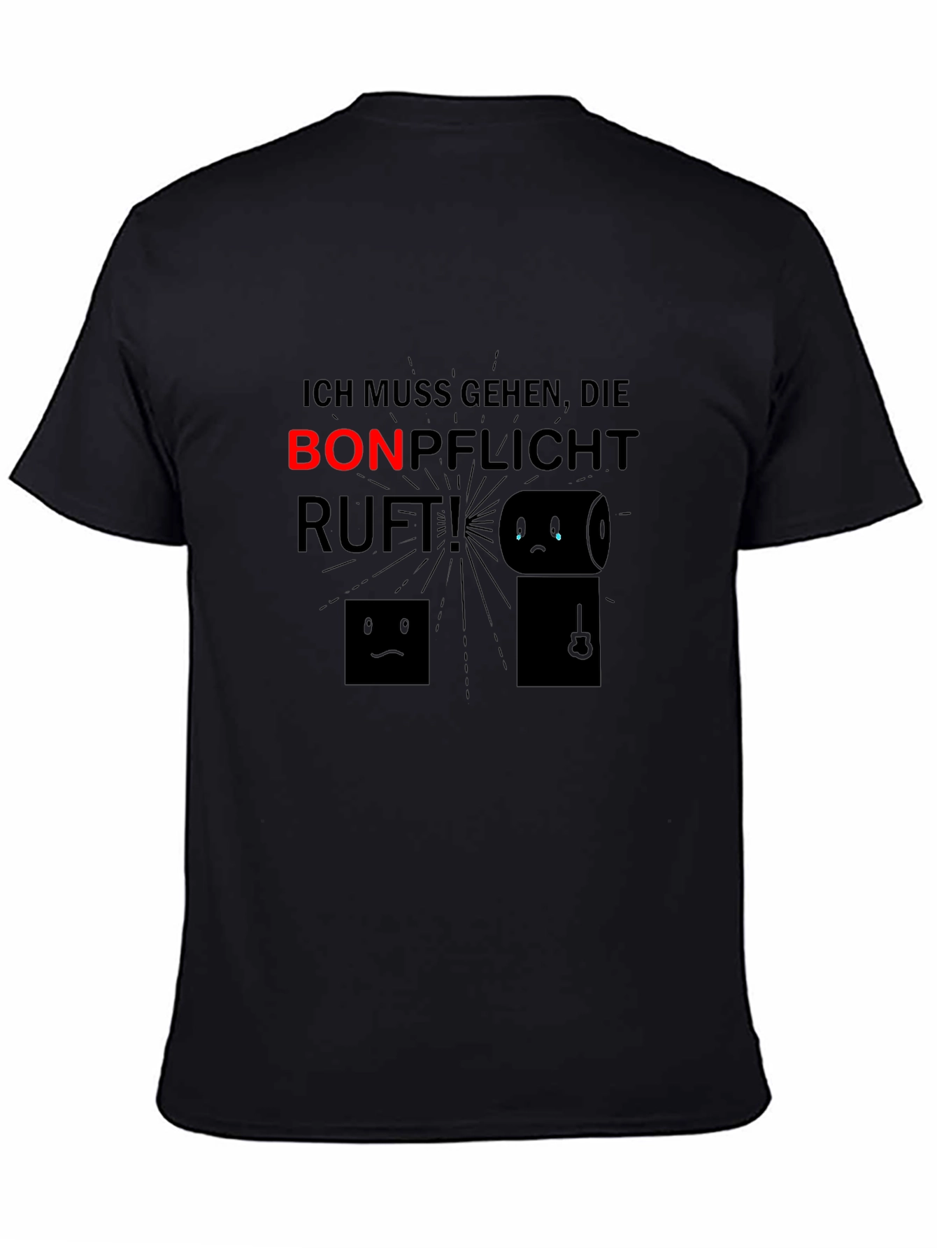 Black Ich Muss Gehen T-Shirt - Bonpflicht Ruft! Funny Toilet Humor Tee view 4