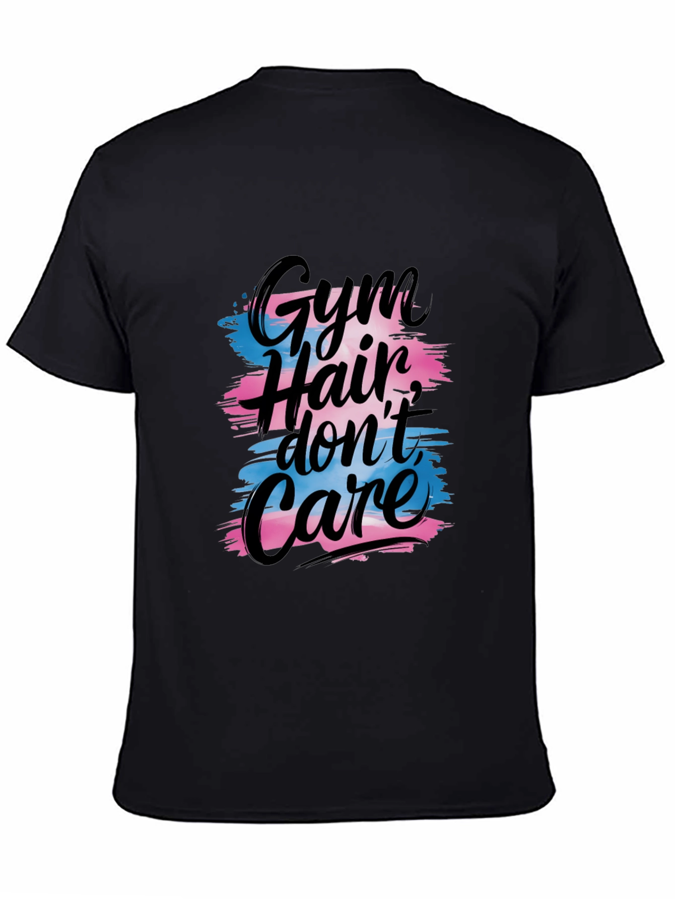 Black Gym Hair Don't Care T-Shirt - Black view 4
