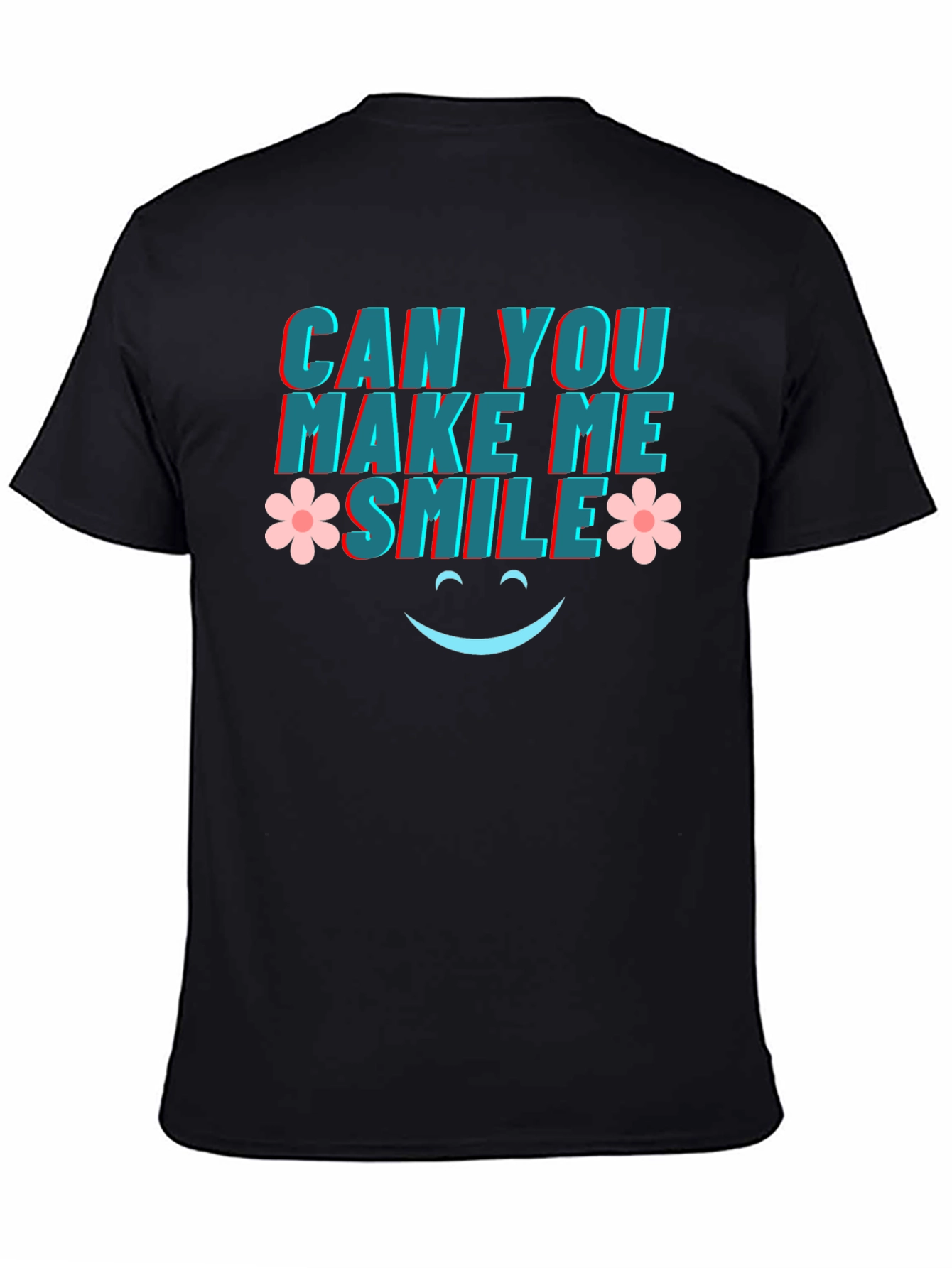 Black Can You Make Me Smile Graphic Tee view 4