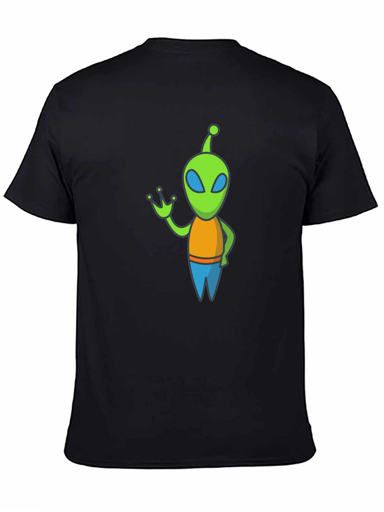 Black Alien Graphic Tee - Black Cotton Blend view 4