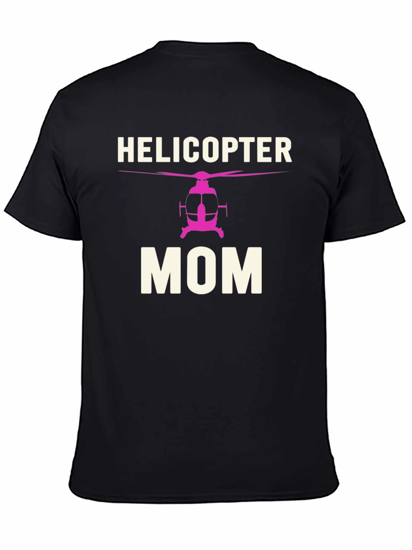 Black Helicopter Mom Black T-Shirt view 4