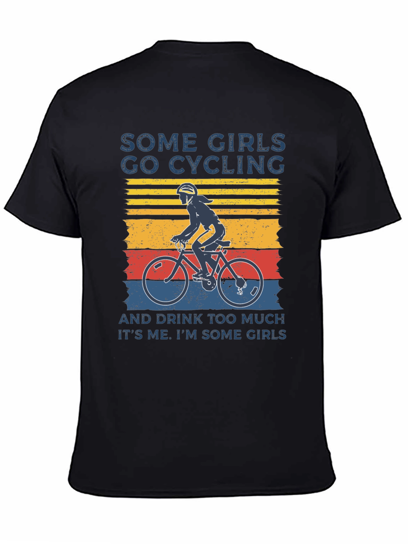 Black Some Girls Go Cycling T-Shirt view 4