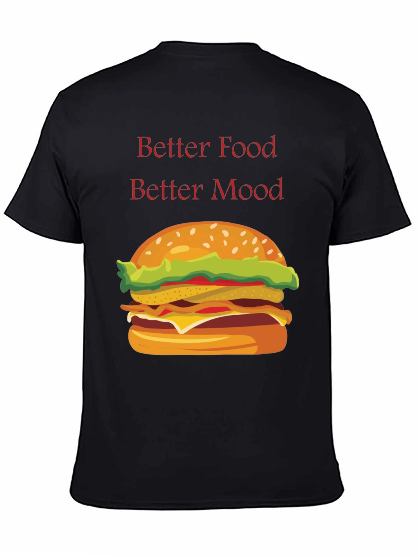 Black Better Food Better Mood T-Shirt view 4