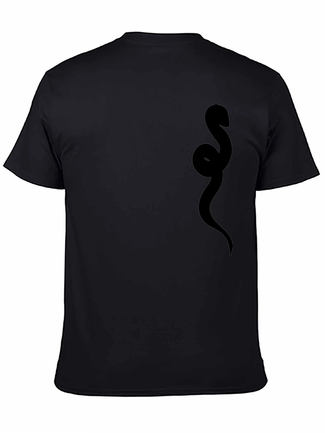 Black Men's Black Snake Graphic T-Shirt view 4