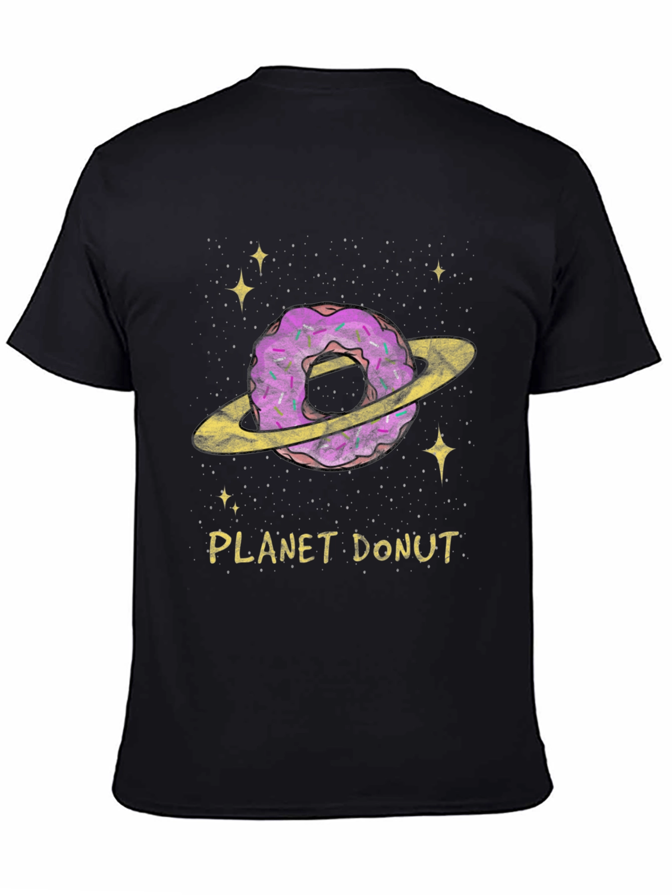 Black Planet Donut Graphic T-Shirt view 4