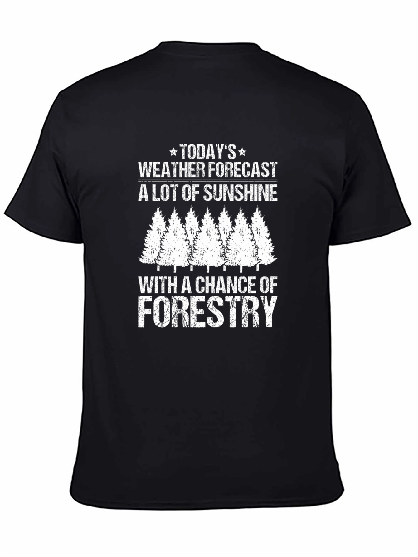 Black Funny Forestry Weather Forecast Graphic T-Shirt view 4