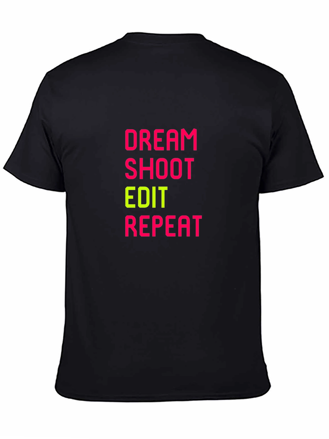 Black Dream Shoot Edit Repeat Graphic Tee - Black view 4
