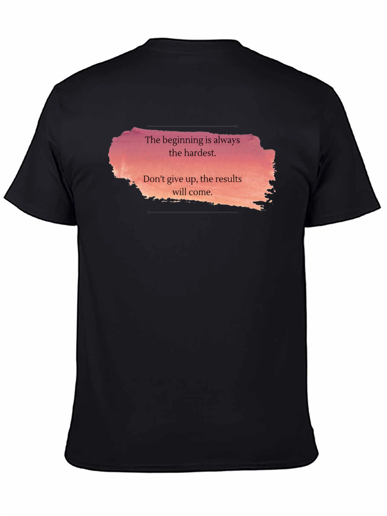 Black Motivational Quote T-Shirt: The Beginning is Hardest view 4
