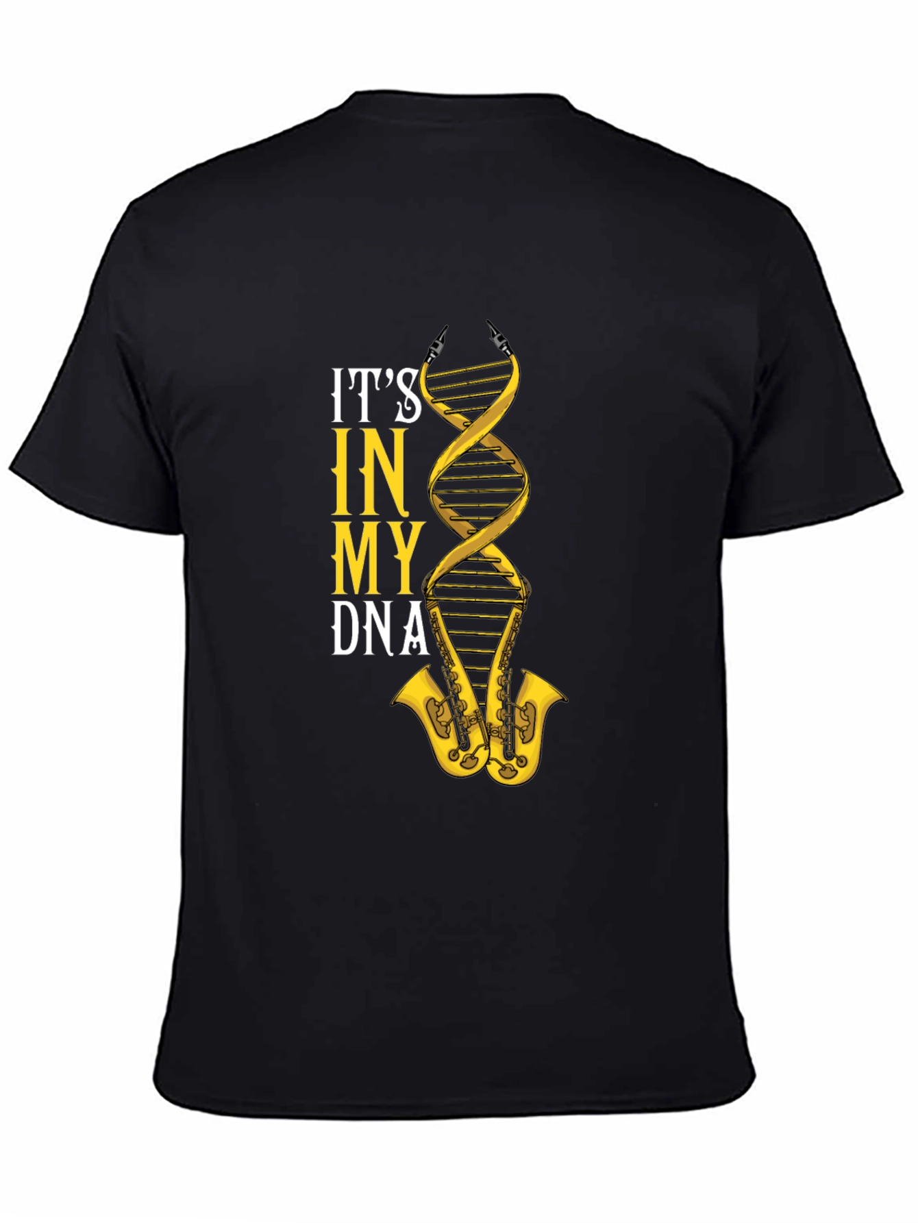Black It's In My DNA Saxophone T-Shirt  view 4