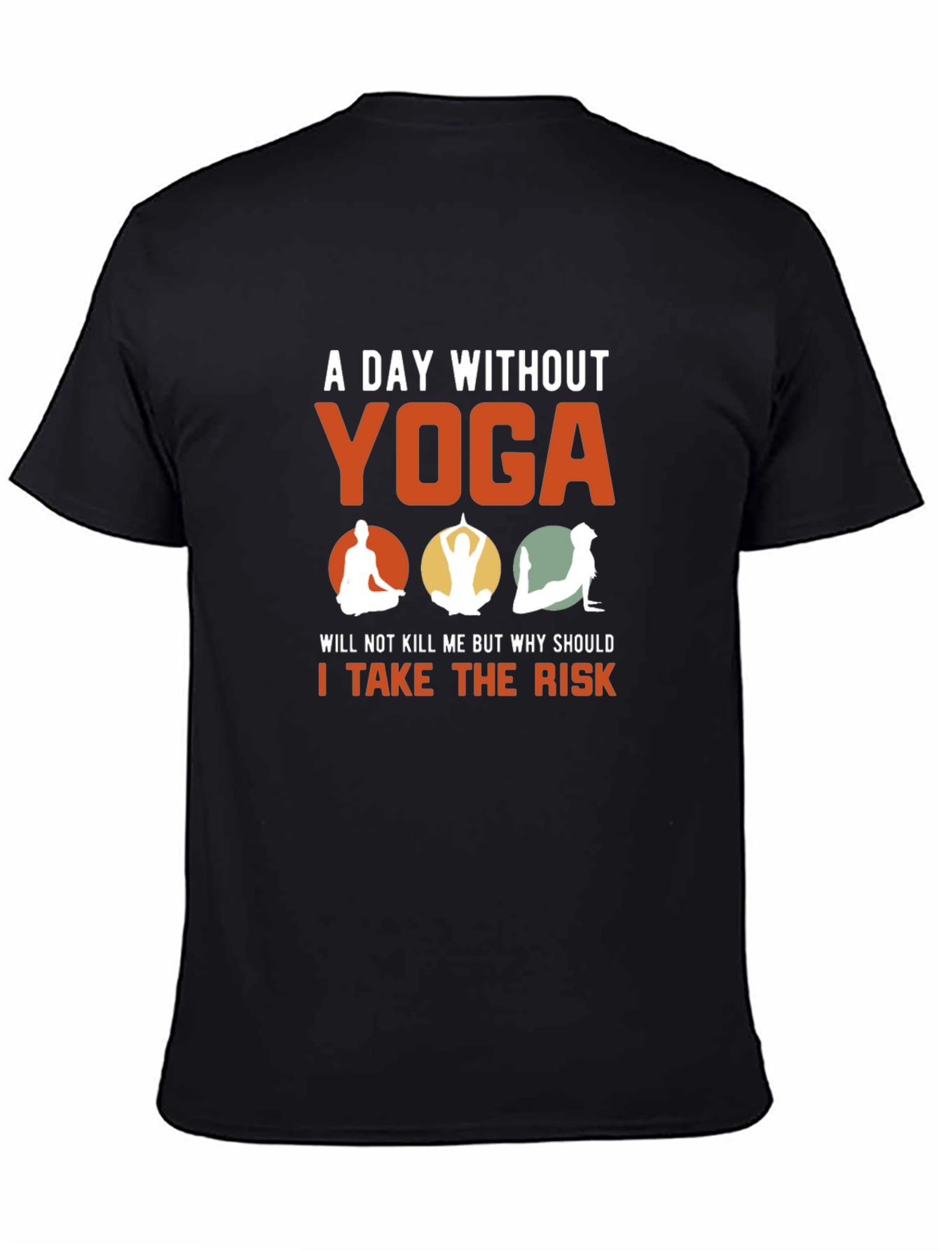 Black Yoga Lover's T-Shirt: A Day Without Yoga view 4