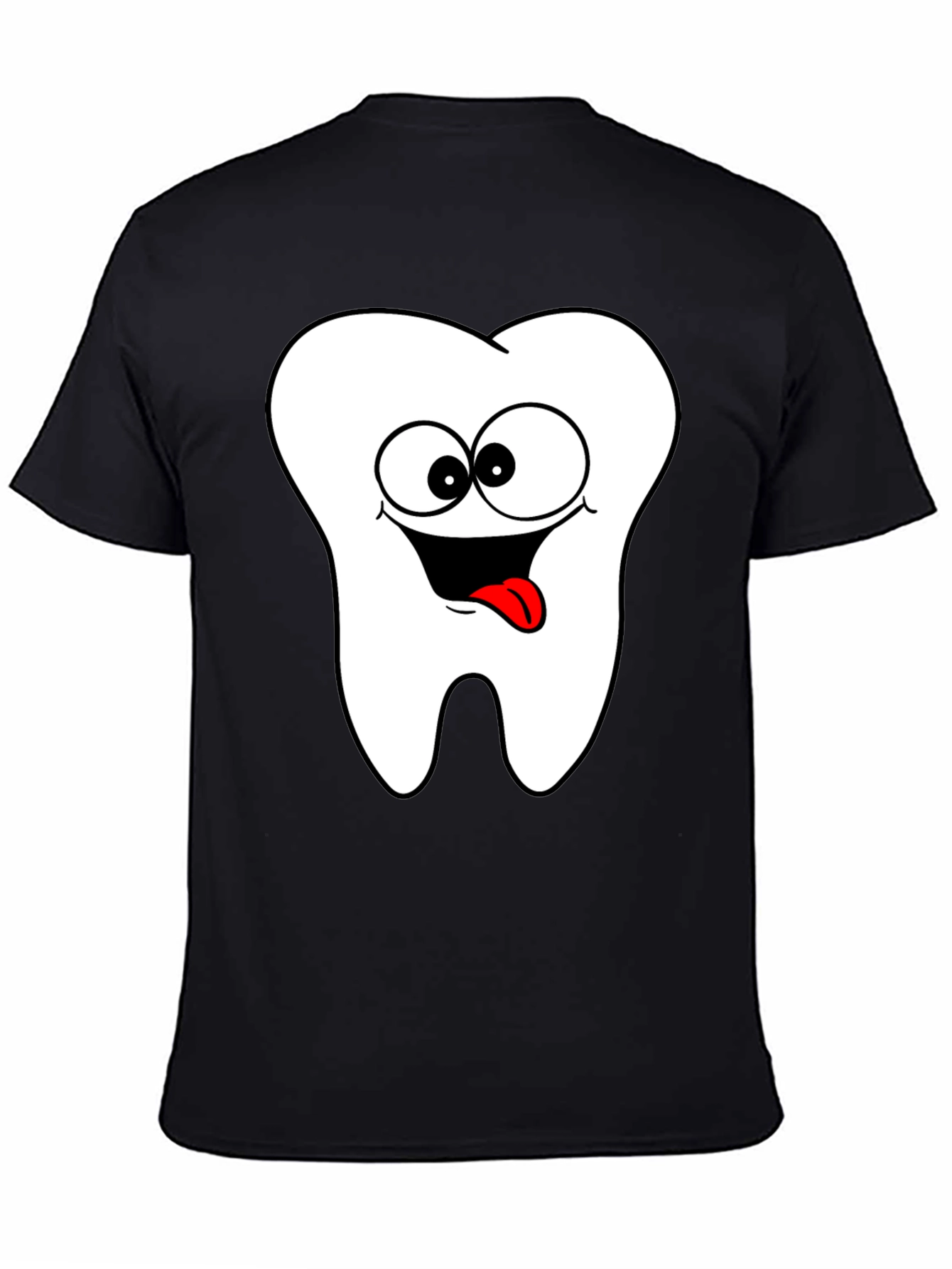 Black Funny Tooth Graphic T-Shirt - Black Cotton Tee view 4