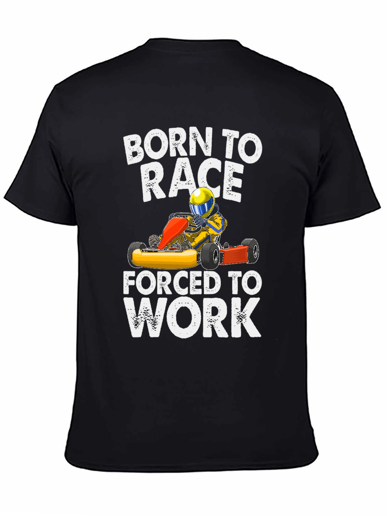 Black Born to Race T-Shirt - Racing Kart view 4