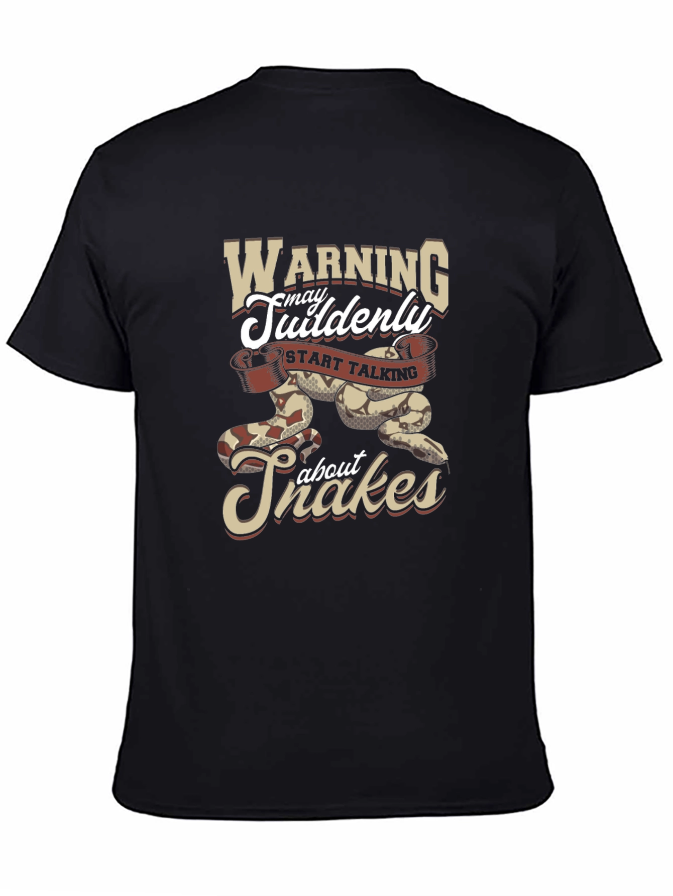 Black Warning May Suddenly Start Talking About Snakes Graphic Tee view 4