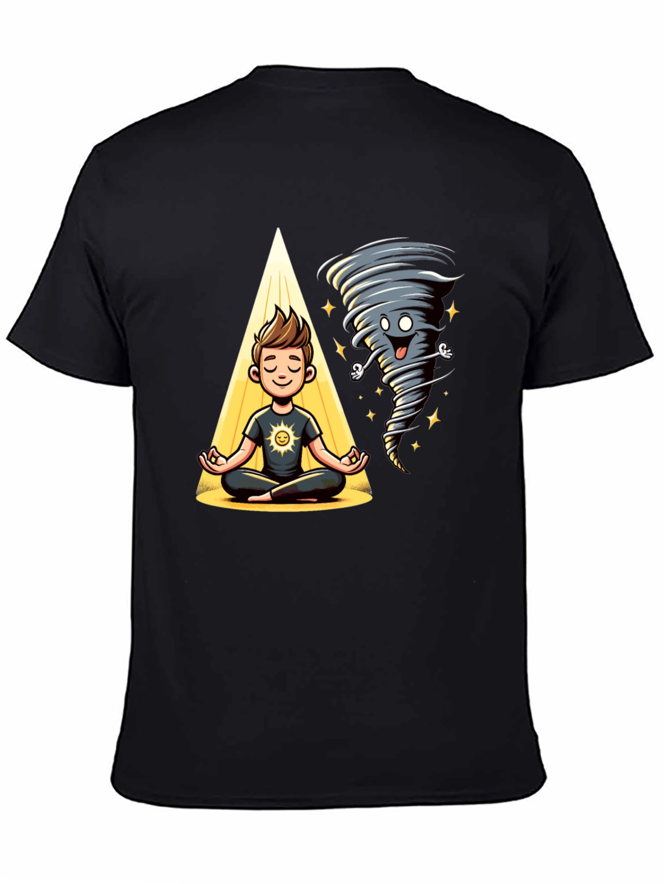 Black Zen Tornado T-Shirt - Balance & Humor view 4