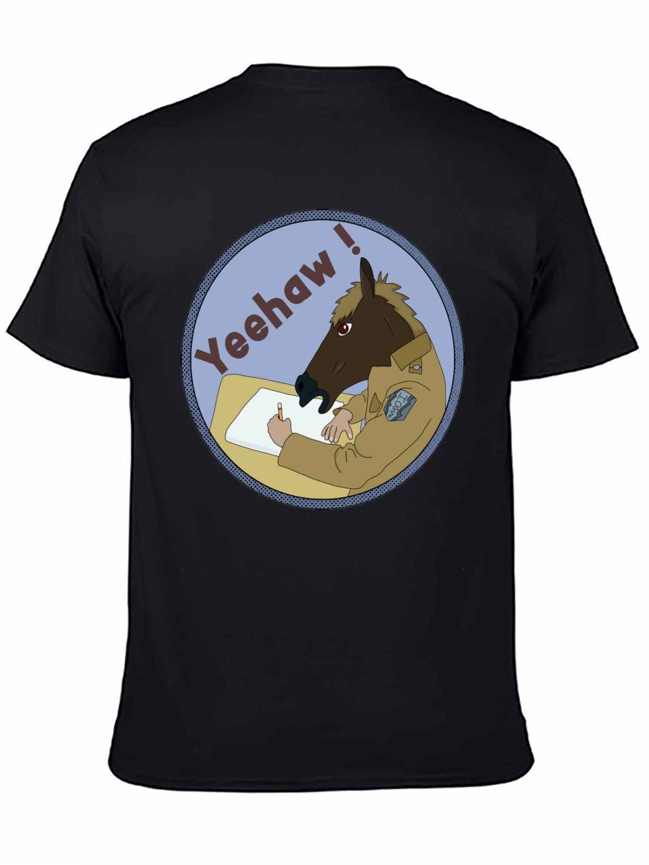 Black Yeehaw Horse T-Shirt - Funny Graphic Tee view 4