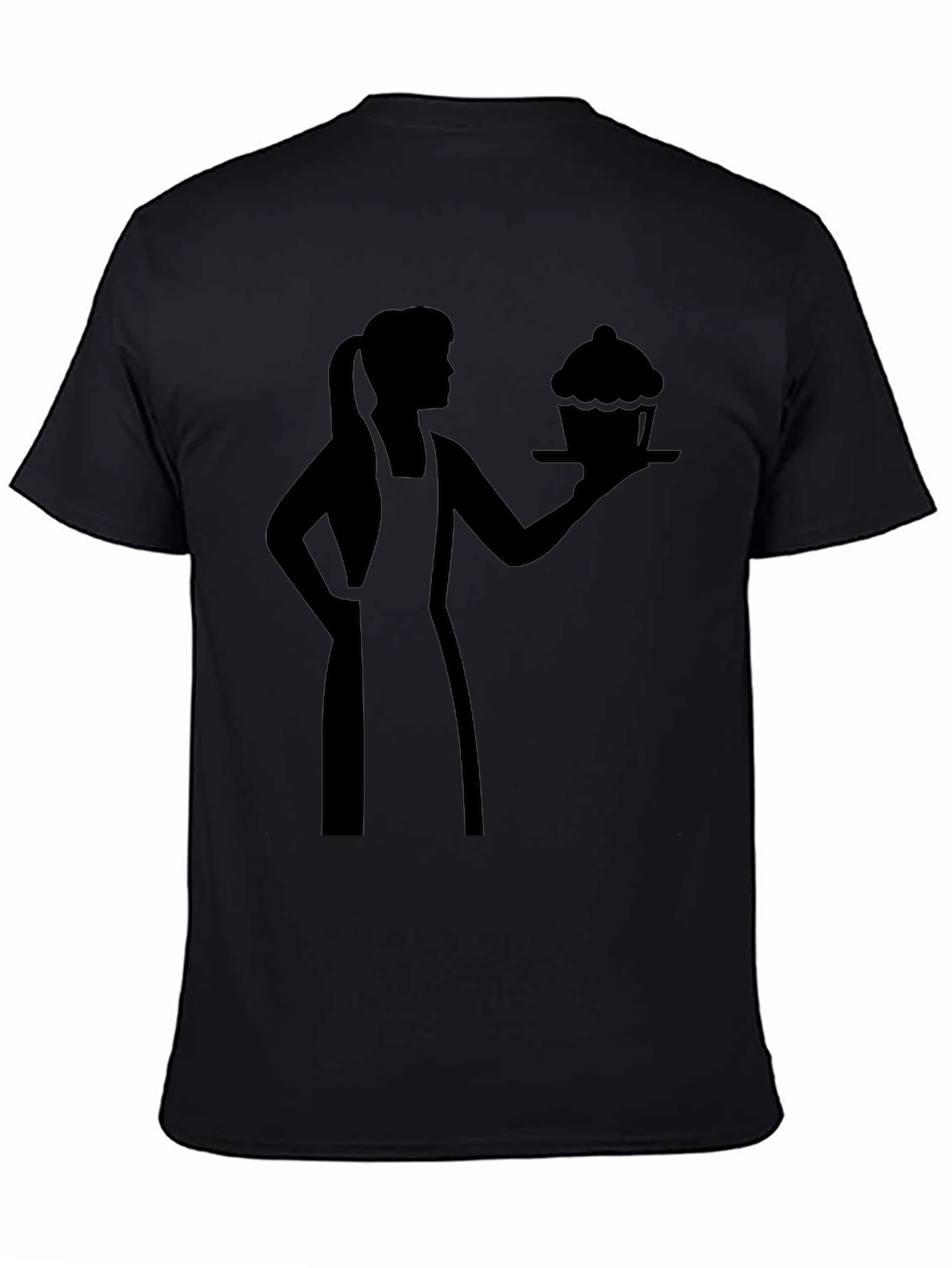 Black Baker Woman Cupcake Graphic T-Shirt view 4