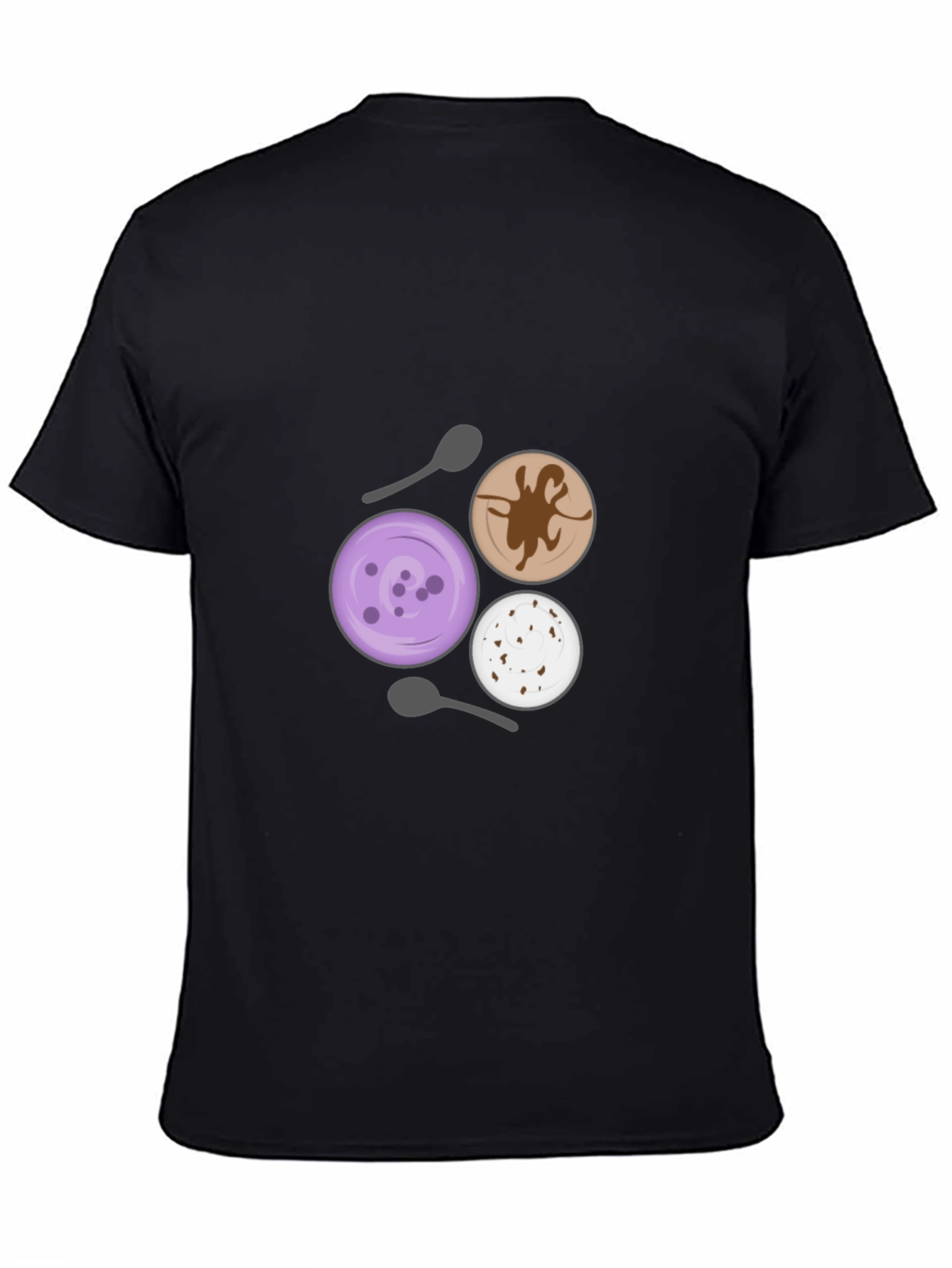 Black Dessert Lover T-Shirt - Unique Ice Cream Design view 4