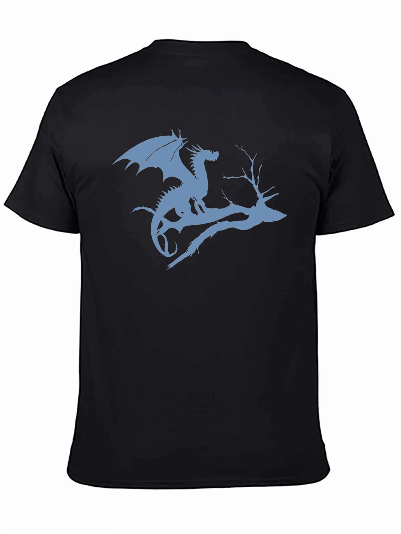 Black Dragon on Branch Graphic T-Shirt - Black view 4