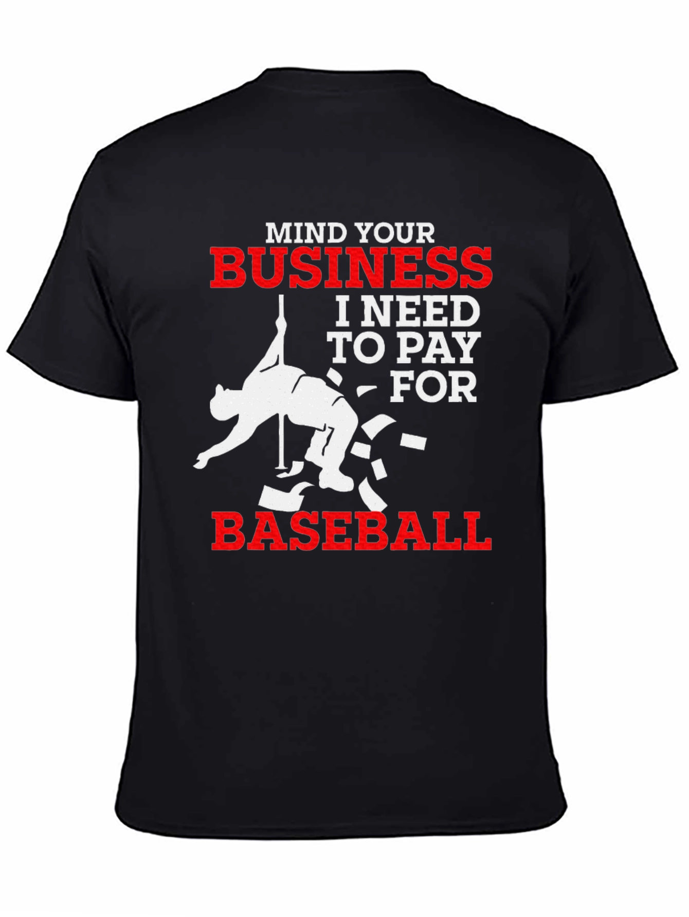 Black Mind Your Business Baseball T-Shirt view 4