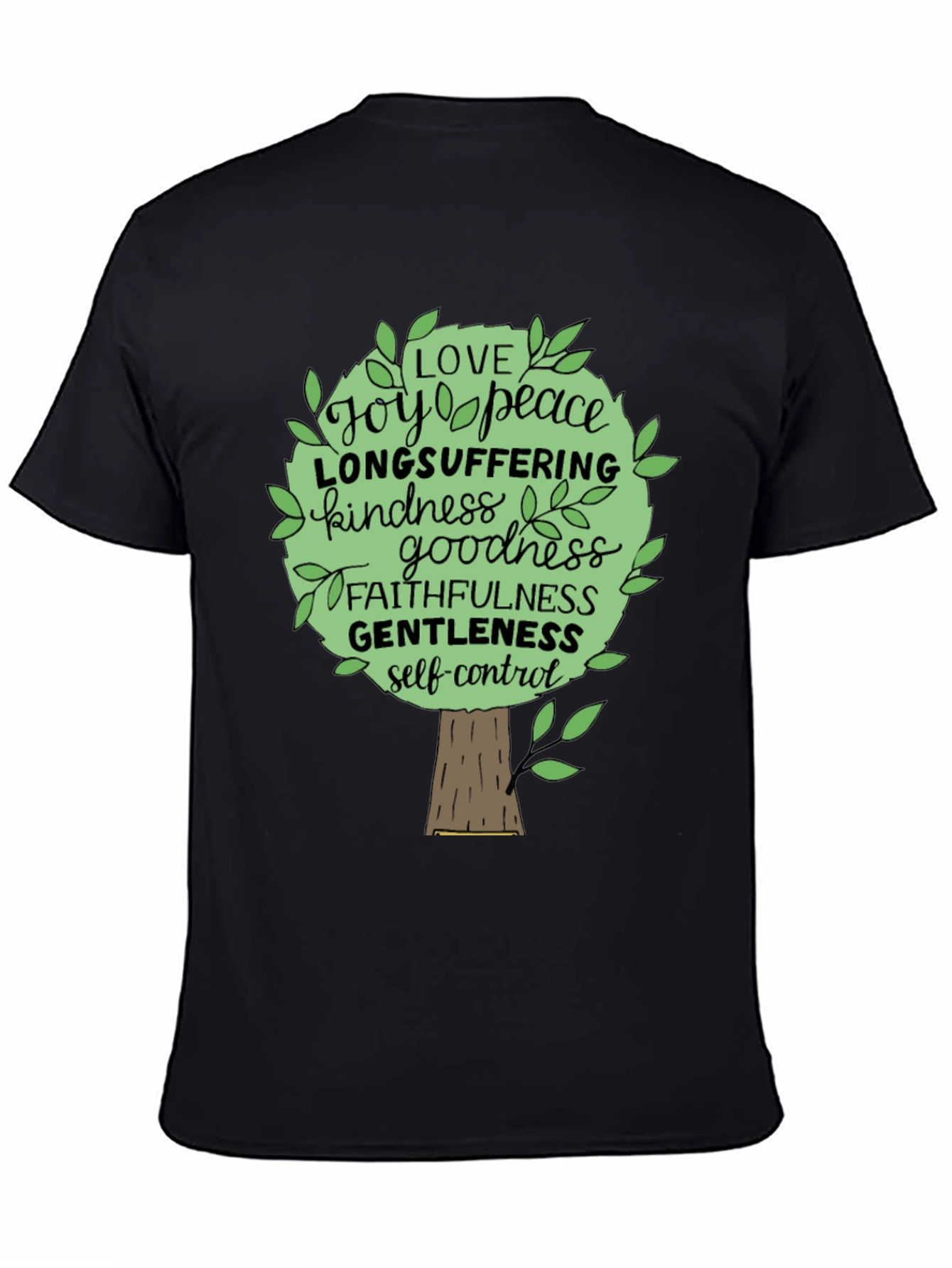 Black Fruit of the Spirit Tree T-Shirt Christian Gift view 4