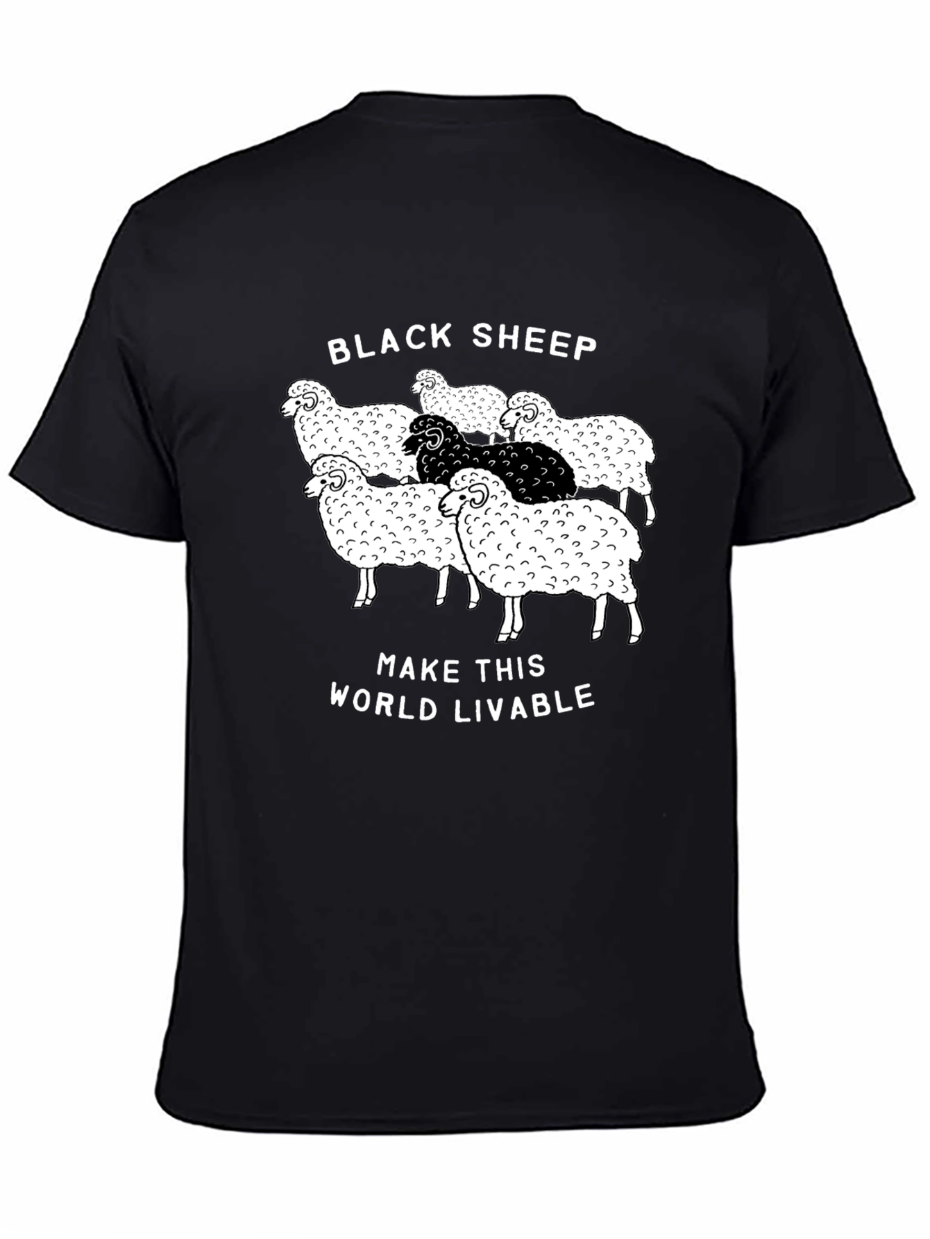 Black Black Sheep T-Shirt - Make This World Livable view 4