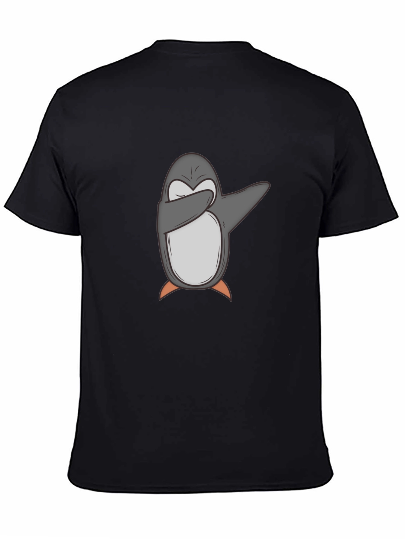 Black Dabbing Penguin Graphic Tee - Cool & Comfy view 4