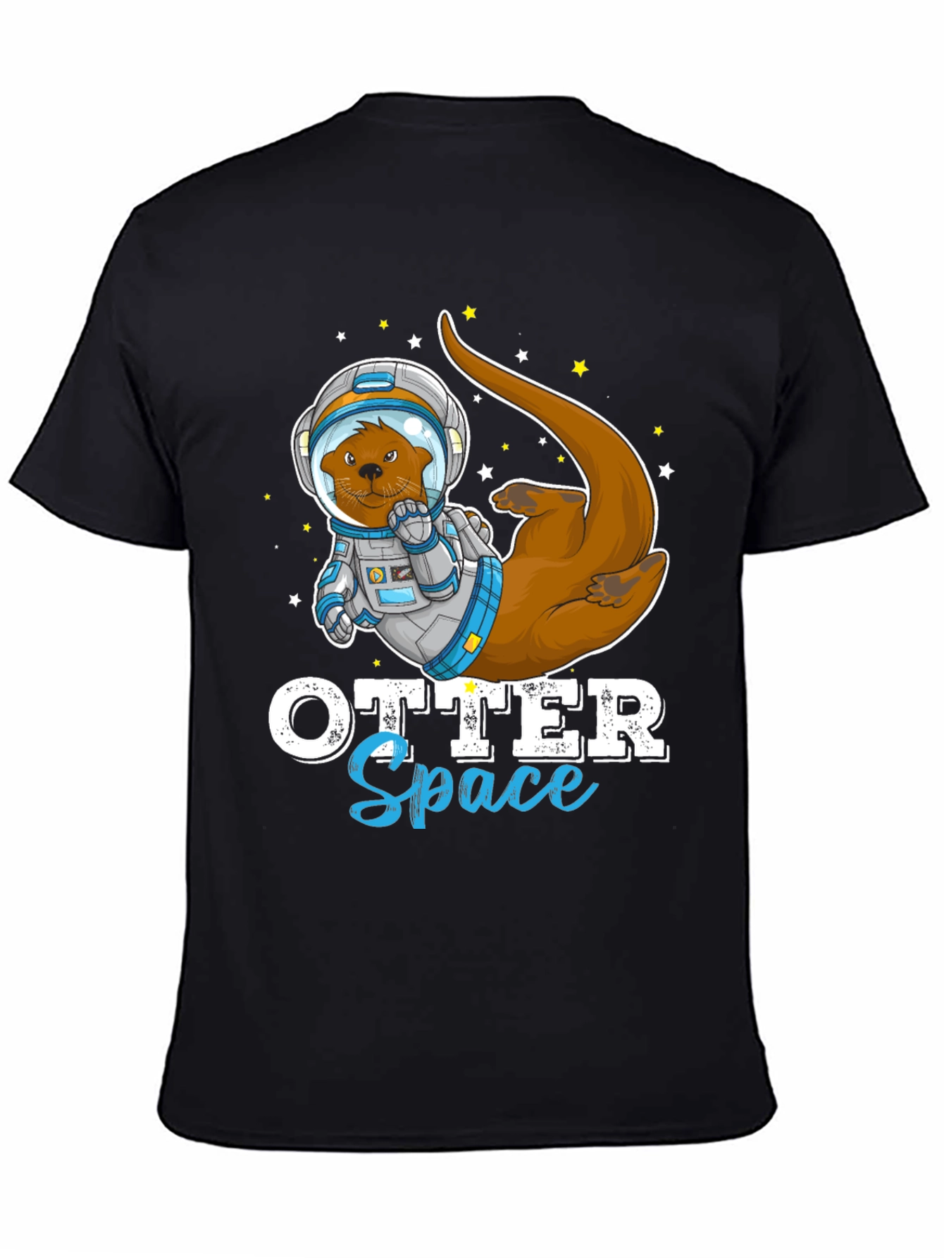 Black Otter Space T-Shirt - Funny Astronaut Animal Tee view 4
