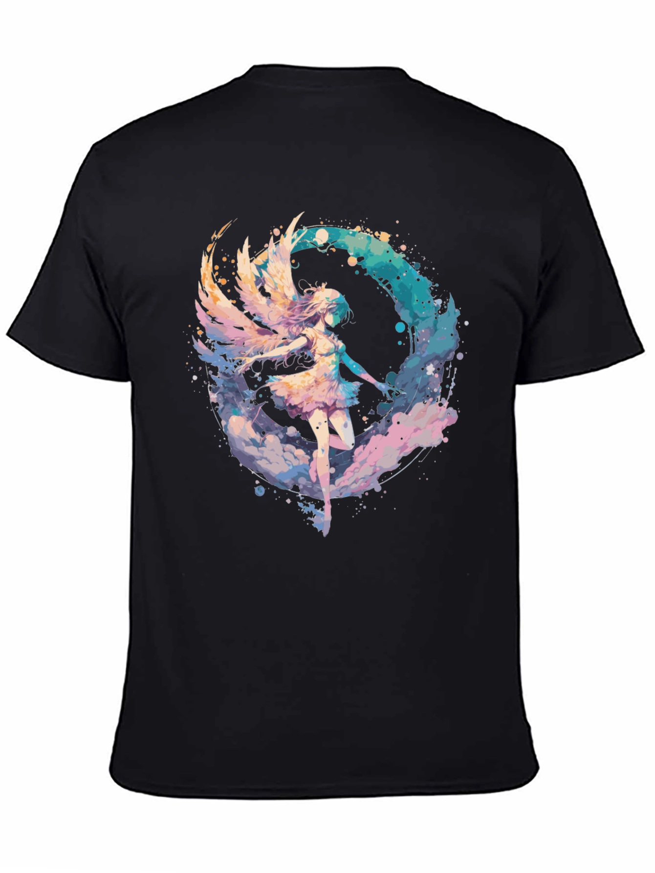 Black Angel Wing Graphic Tee - Stylish Comfort view 4