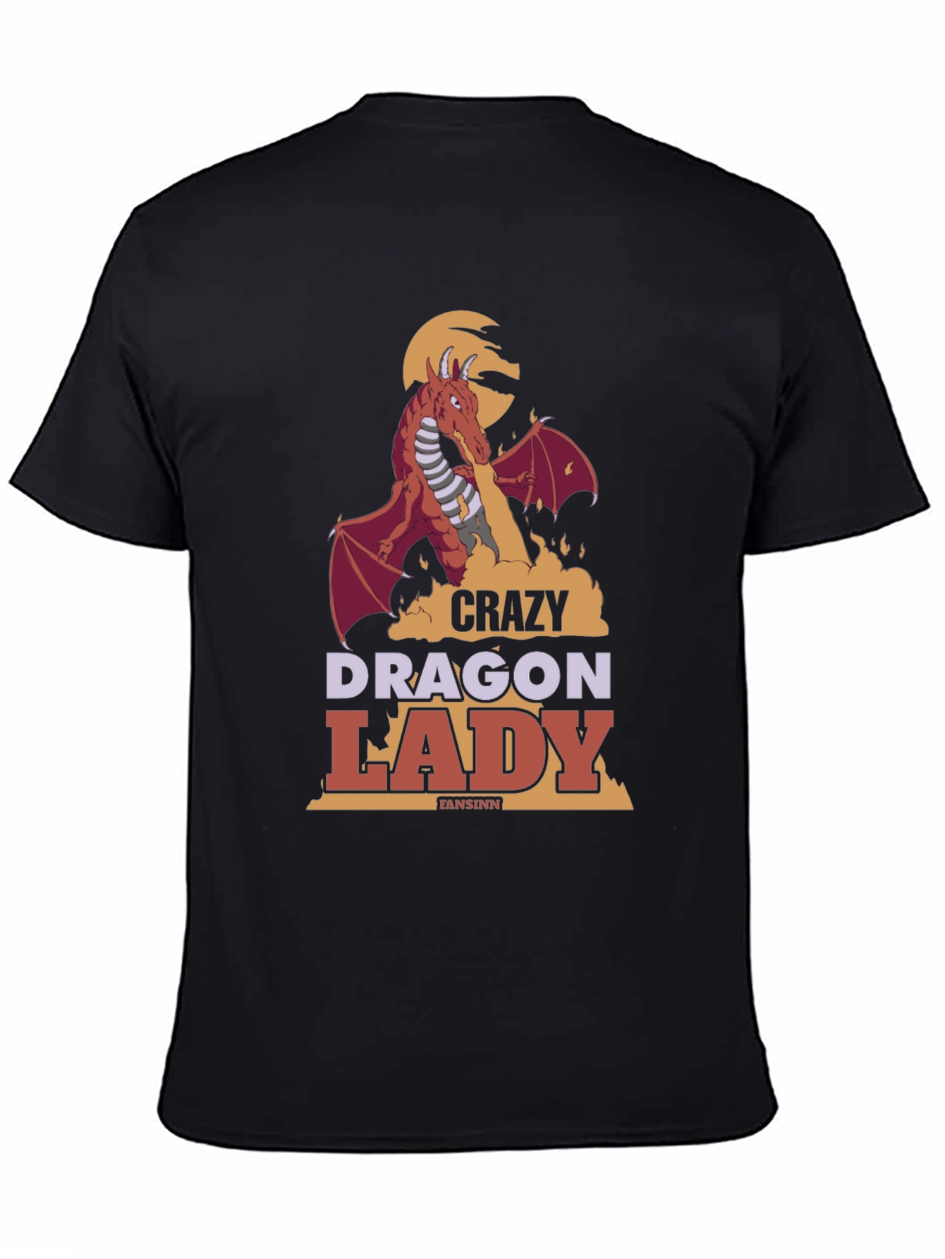 Black Crazy Dragon Lady T-Shirt view 4