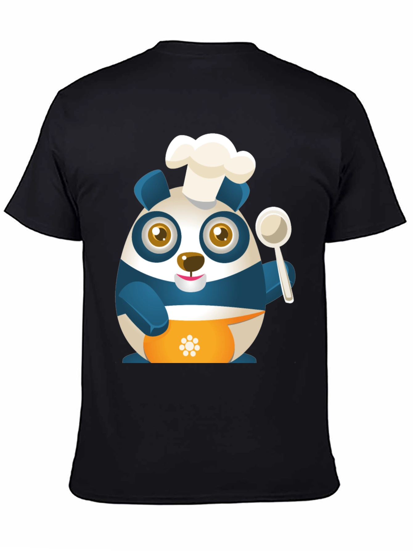 Black Chef Panda Black T-Shirt - Cute and Funny view 4