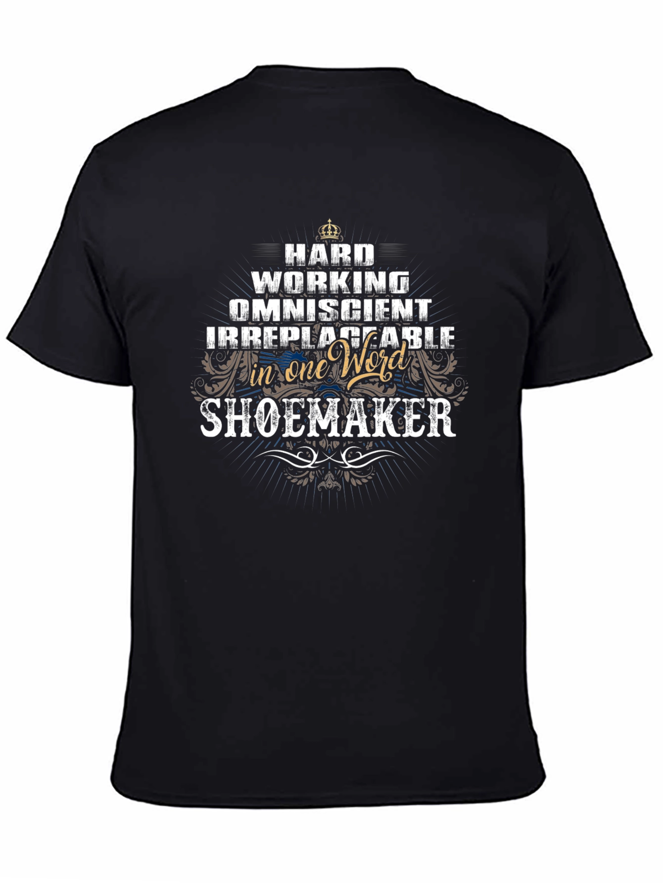 Black Hardworking Shoemaker T-Shirt view 4