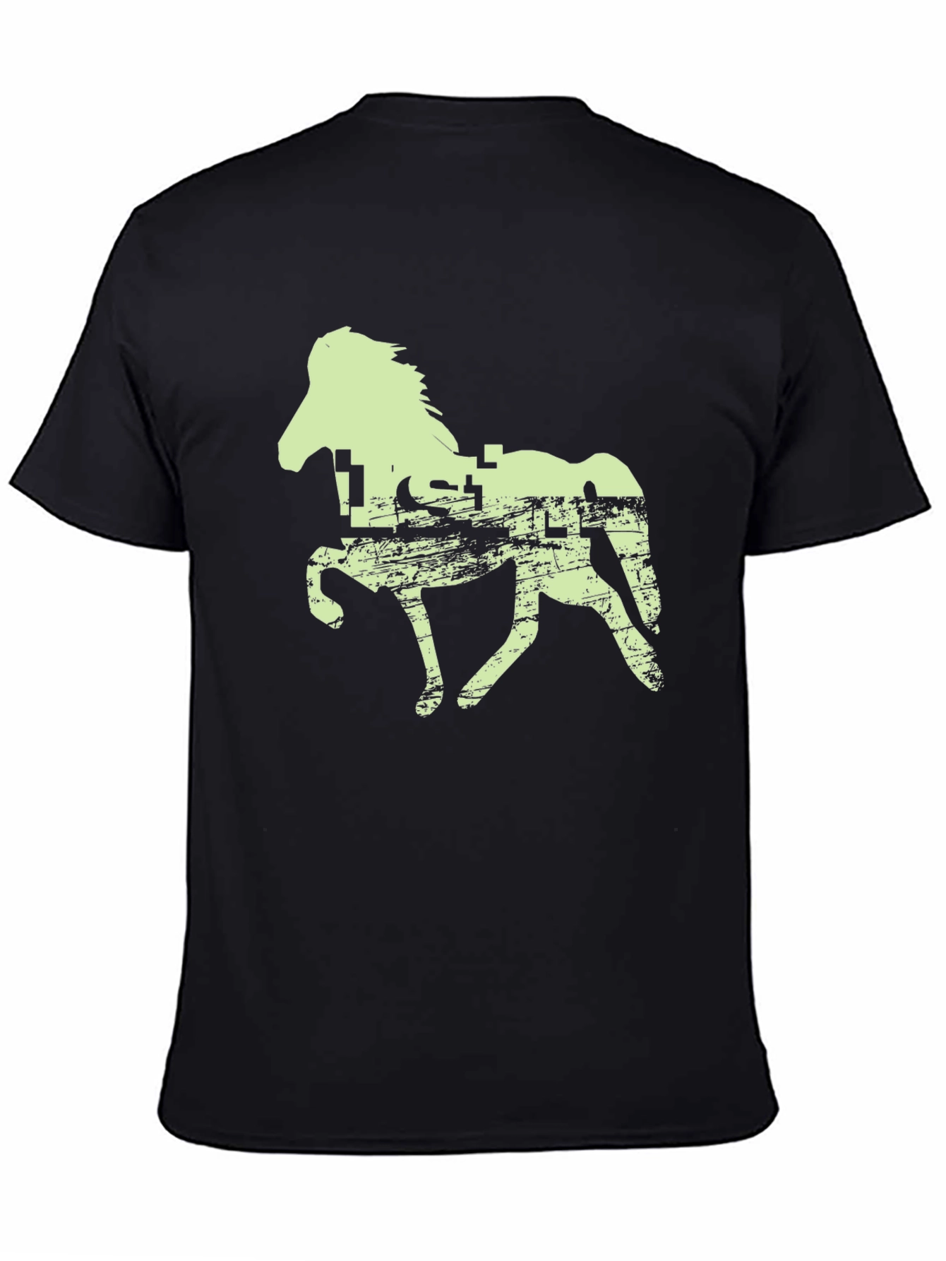 Black Horse Graphic Tee - Black Cotton T-Shirt view 4