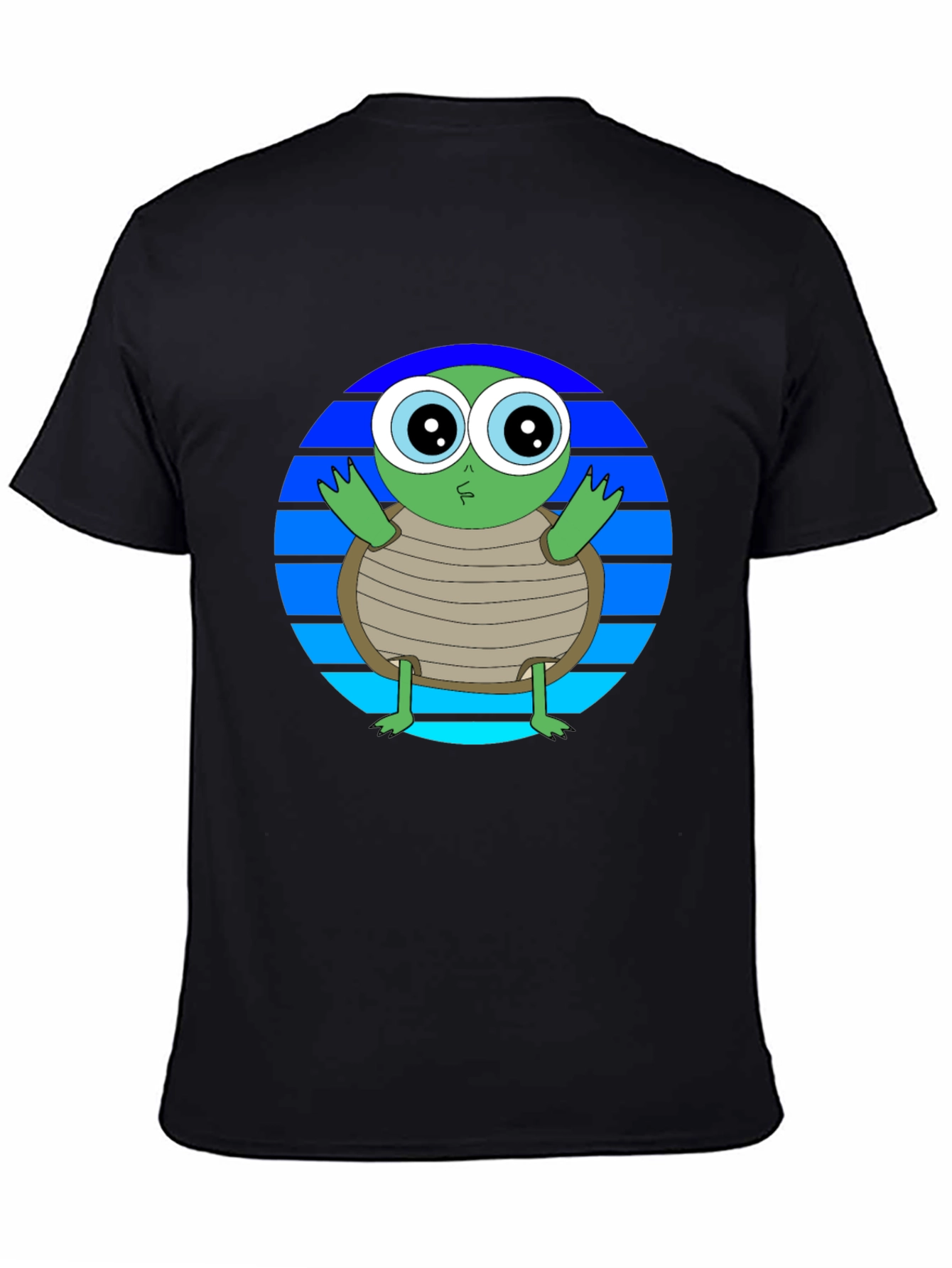 Cartoon Turtle Graphic Tee - Soft Cotton Blend - 4