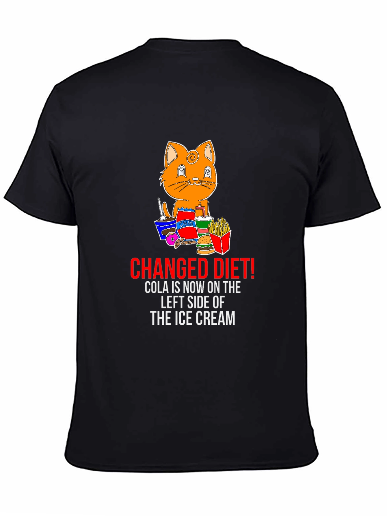 Black Changed Diet Funny Graphic T-Shirt view 4