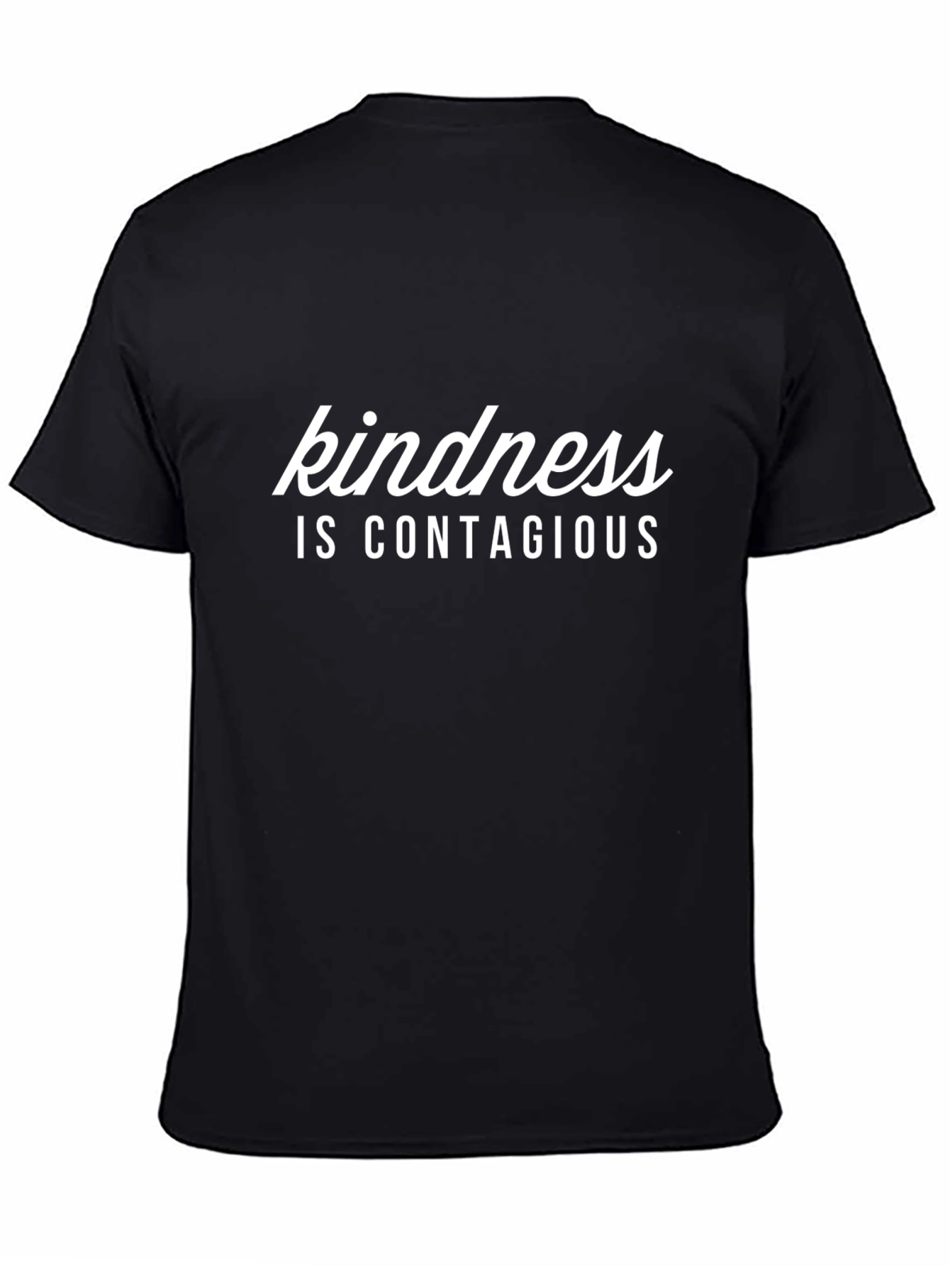 Black Kindness is Contagious Black T-Shirt view 4